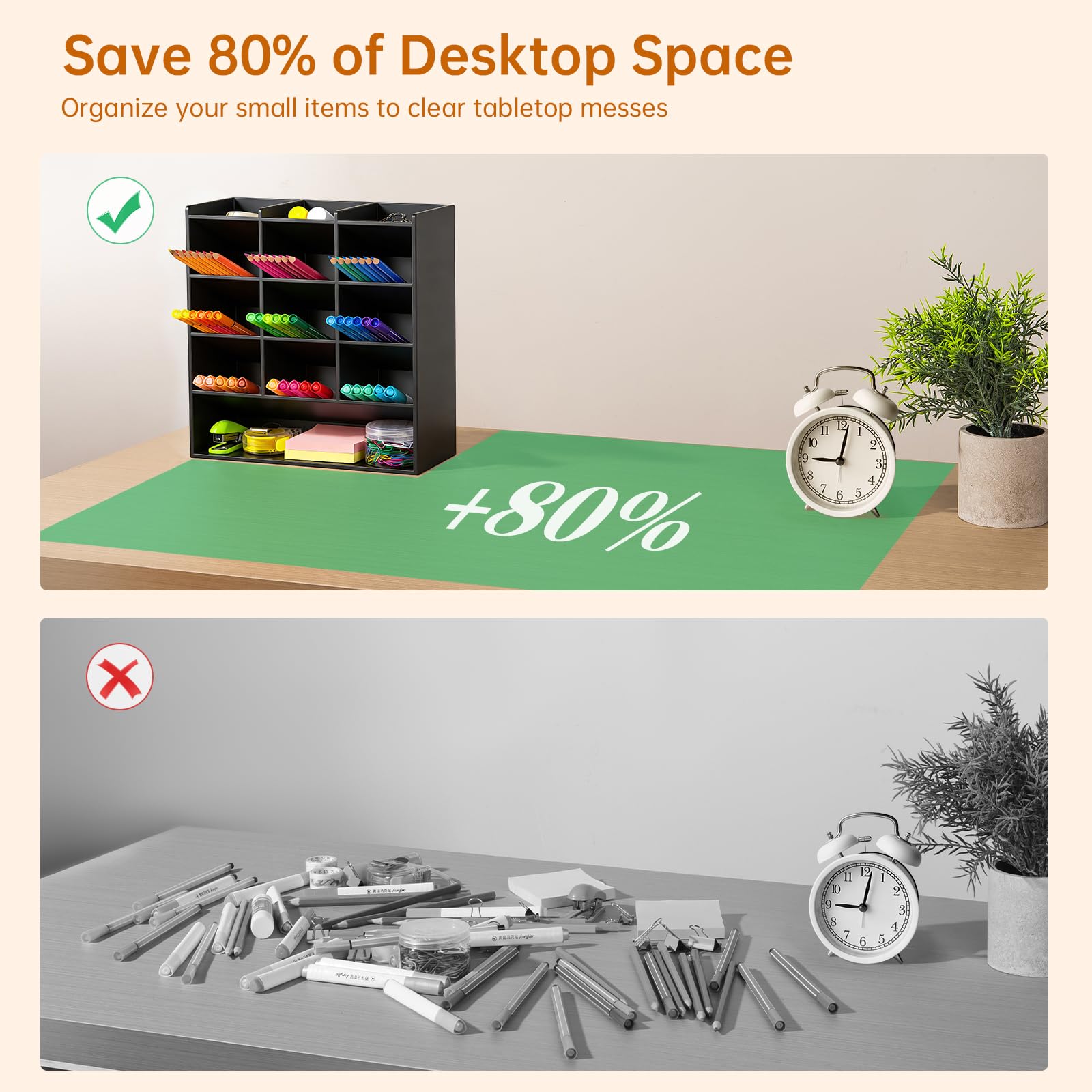 BEYGORM Acrylic Vertical Marker Organizer for 150 Markers, Desk Orgaizer