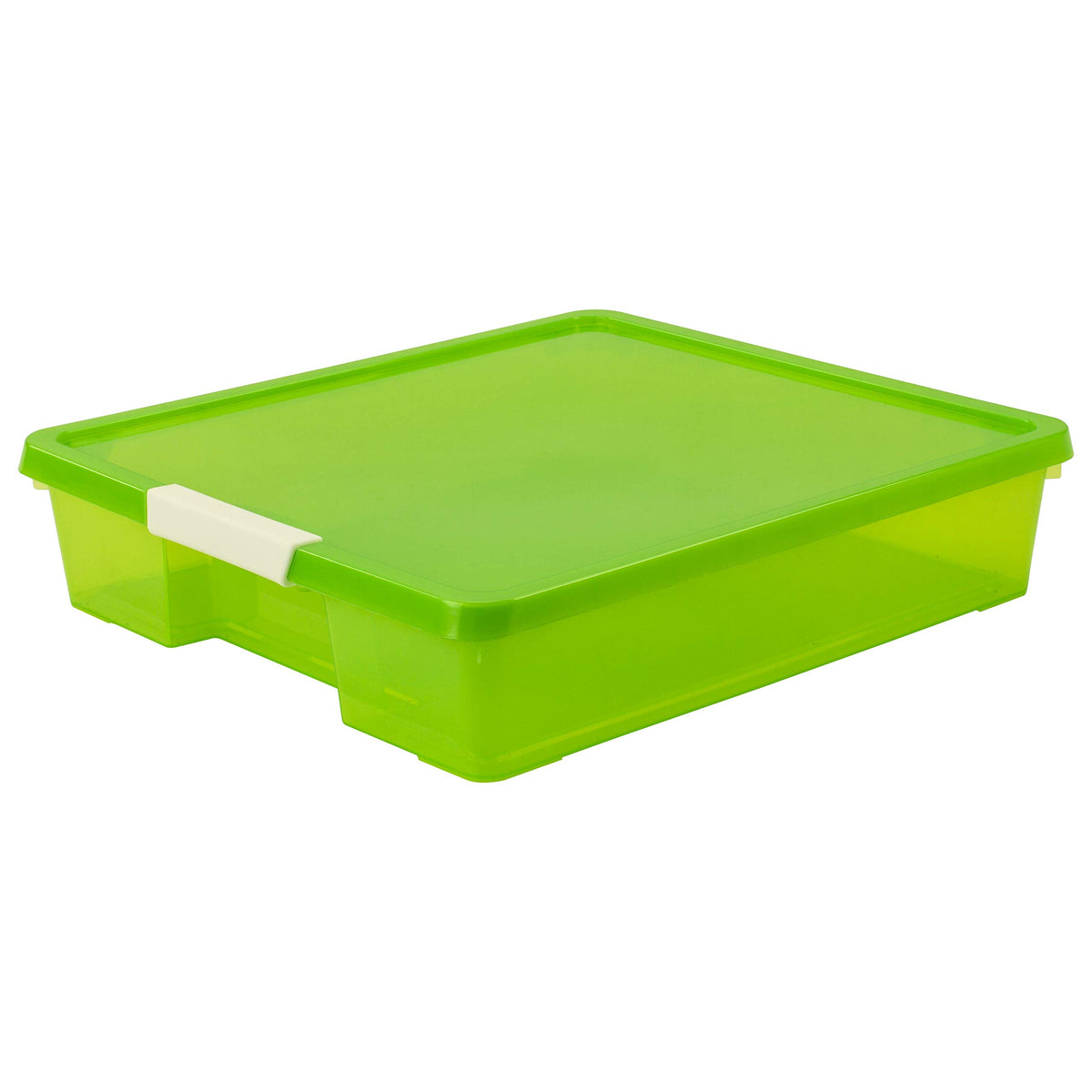 Storex Classroom Craft Project Box – Stacking Plastic Organizer Fits 12x12 Scrapbooking Paper