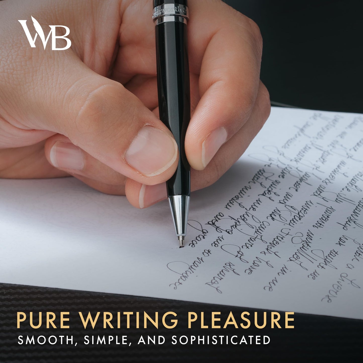 Wordsworth & Black Luxury Refillable Ballpoint Pen Set for Writing, Black
