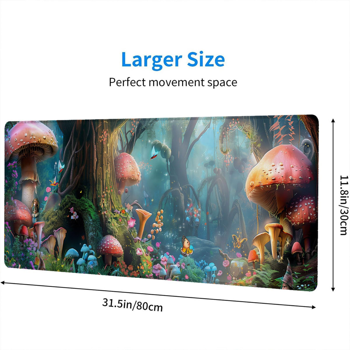 Fairytale Forest Gaming Mouse Pad Wonderland Enchanted Mushrooms XL Mouse Pad Large Mousepad