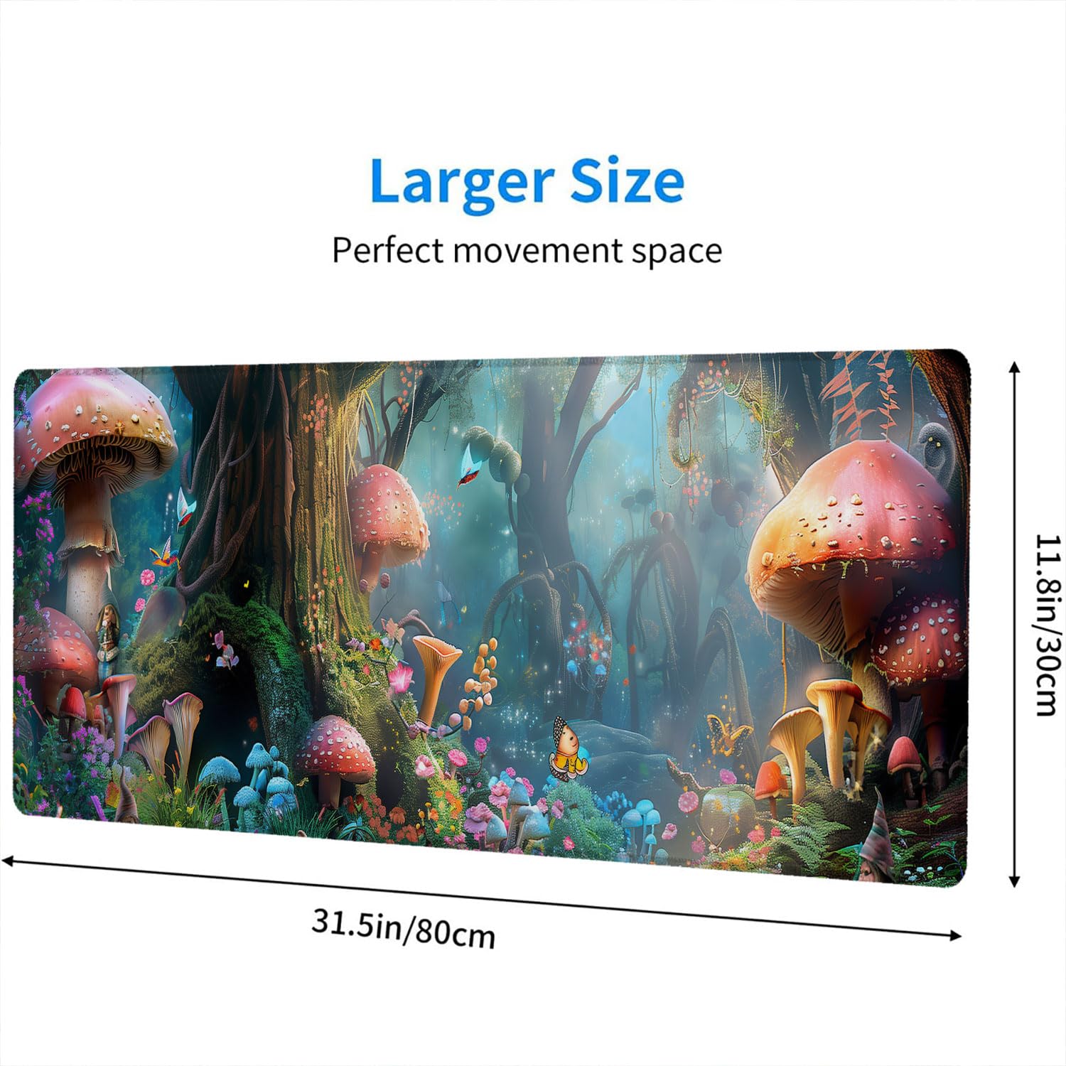 Fairytale Forest Gaming Mouse Pad Wonderland Enchanted Mushrooms XL Mouse Pad Large Mousepad
