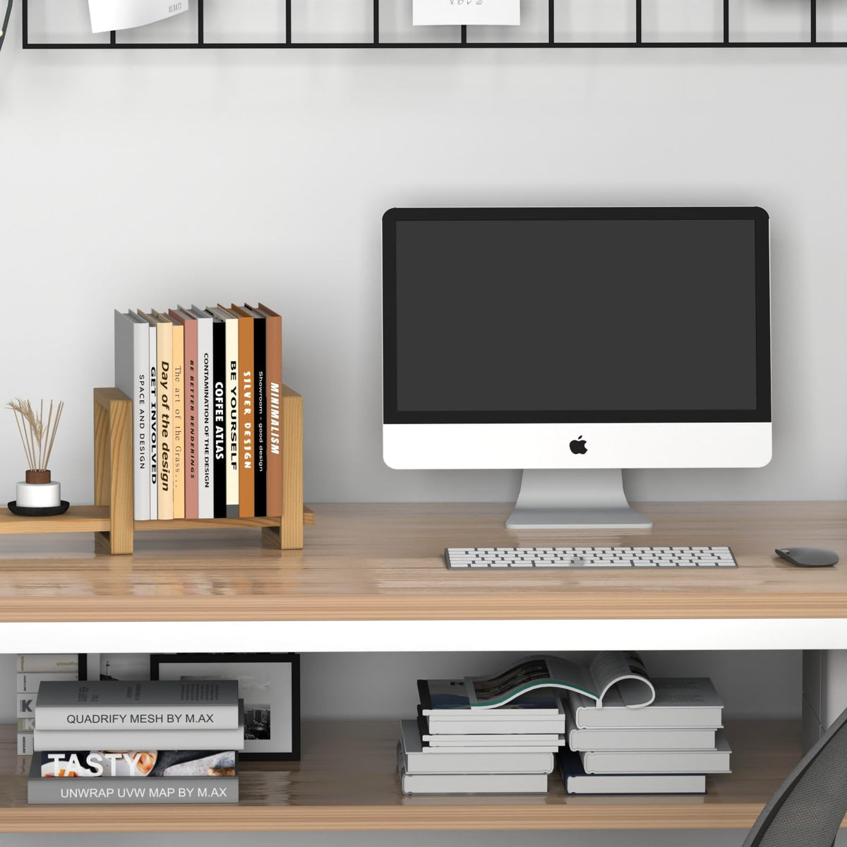 Adjustable Table Top Bookshelf Wooden Desktop Bookshelf Retro Mini Book Shelf Organizer Desk
