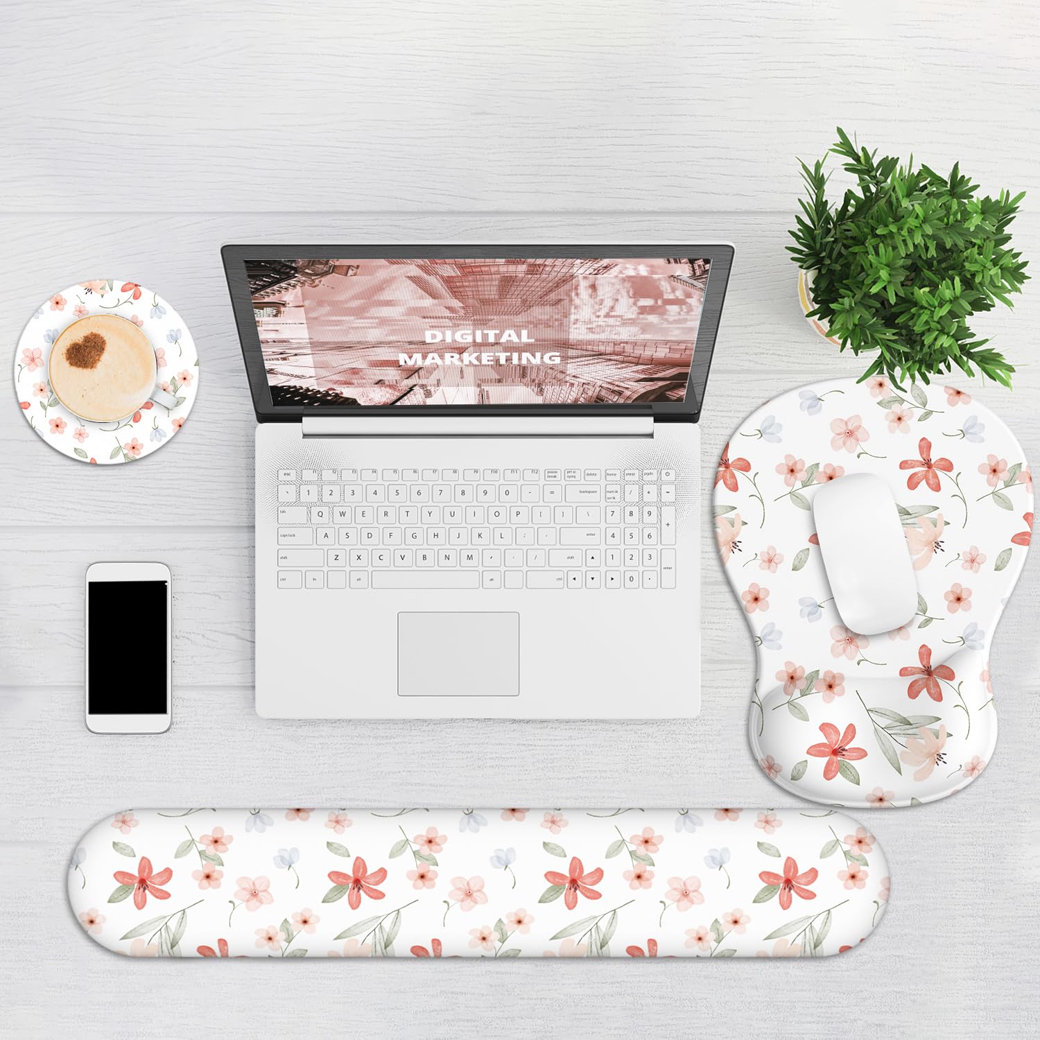 Ergonomic Mouse Pad with Wrist Rest and Keyboard Wrist Rest, Gel Mousepad