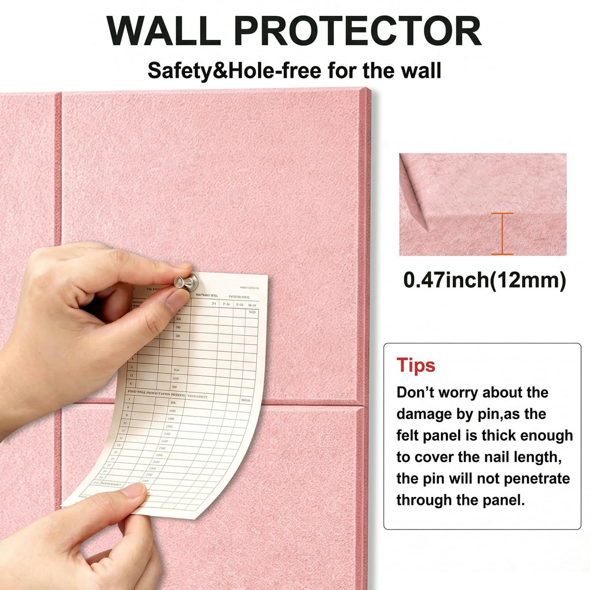 G Gamit 0.47" Thick Felt Wall Tiles 48"x36" Cork Board Alternative 12 Pack 11.81"x11.81"Felt