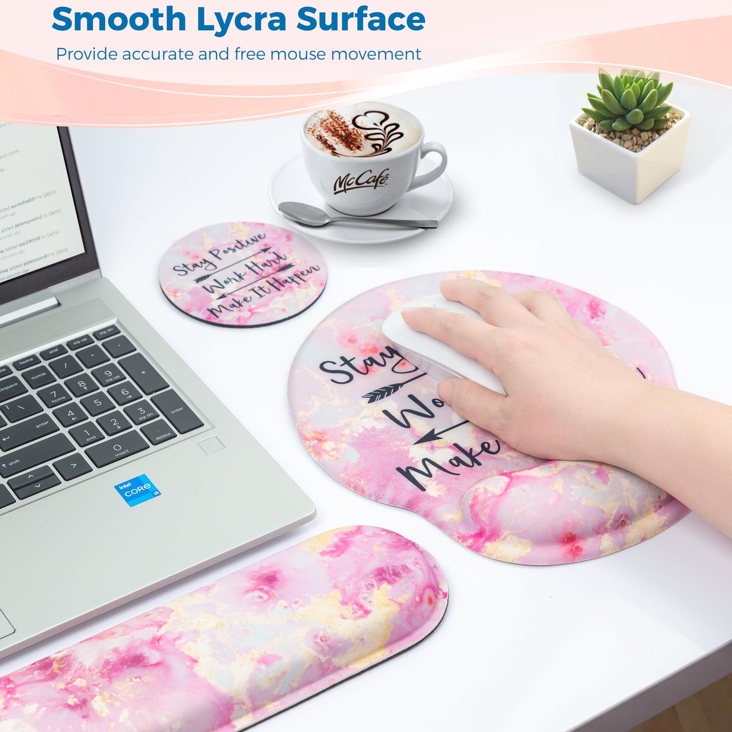Wiabsi Mouse Pad and Keyboard Wrist Rest Support,Ergonomic Mouse Pad Set