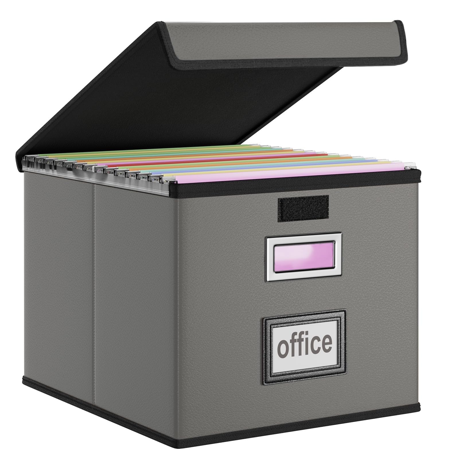 Huolewa File Organizer Box with Lids, Collapsible File Folder Organizer