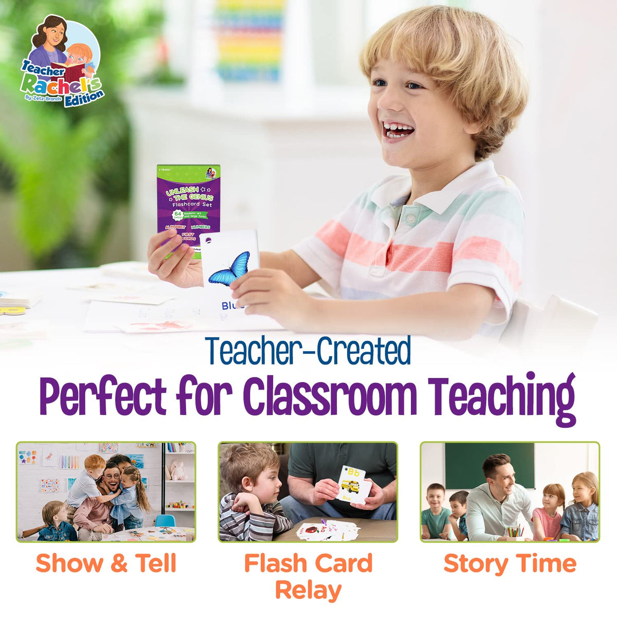 Teacher Rachel's Educational Flash Cards for Toddlers - Set Of 5 184 Cards Pre K-K Mega Flashcards