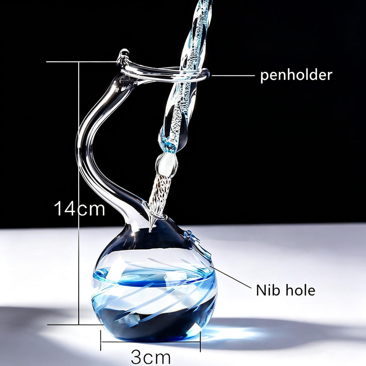 Earlyred Calligraphy Pen Set Handmade Glass Dip Pen Holder Crystal Drip Fountain Pen Writing