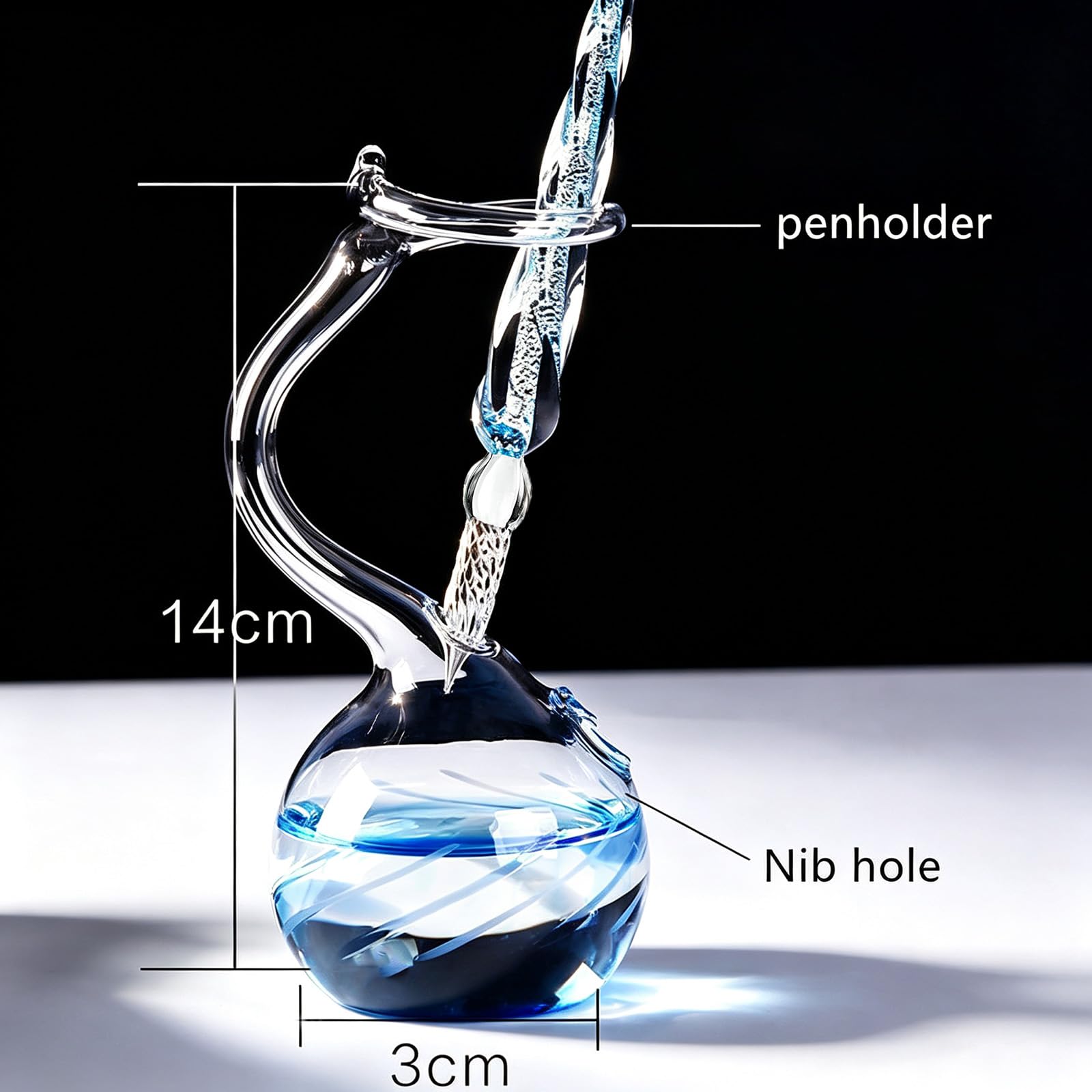 Earlyred Calligraphy Pen Set Handmade Glass Dip Pen Holder Crystal Drip Fountain Pen Writing