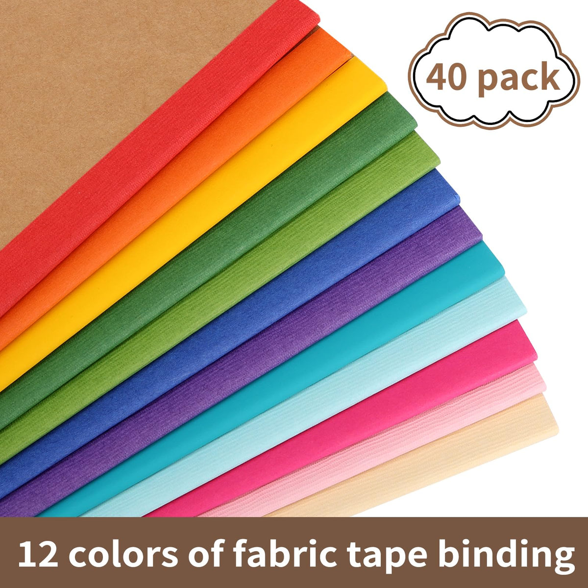 EOOUT 40 Pack A5 Kraft Notebooks Bulk, Lined Journals Bulk Colors with Rainbow Spine, 60 Pages for