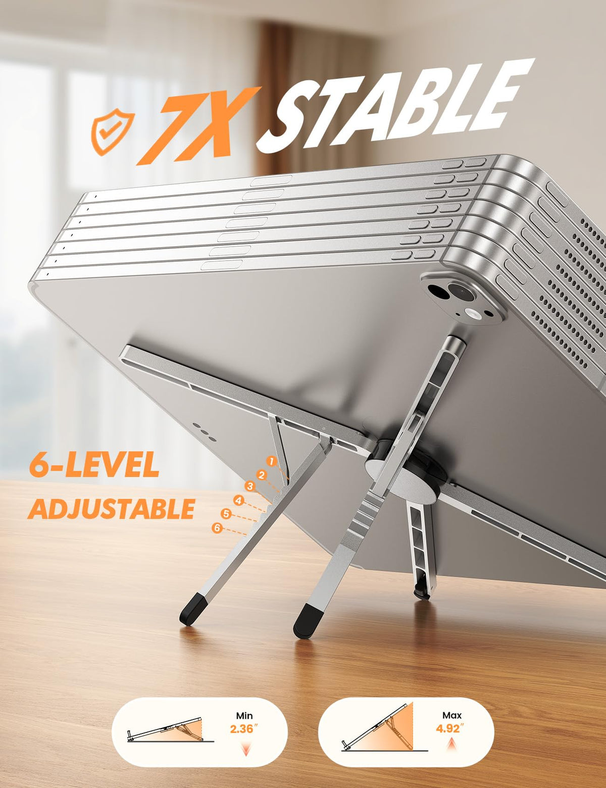 Lamicall Portable Laptop Stand for Desk & Travel 0.47in Ultra-Slim 10-15.6"