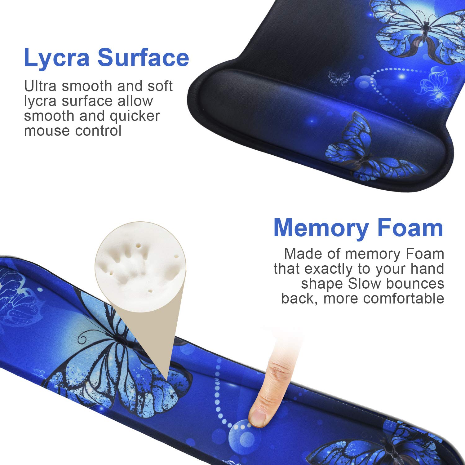 Mouse Pad with Wrist Support and Keyboard Wrist Rest Pad Set,Ergonomic Mouse Pads for Computers