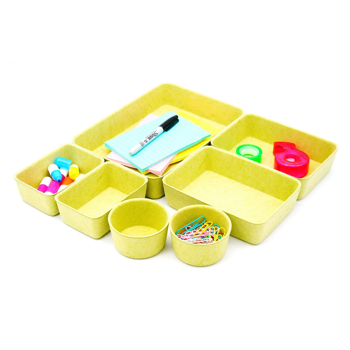 Welaxy Drawer organizers tray Felt storage bins office Desk dividers Morandi Colors Shallow Box