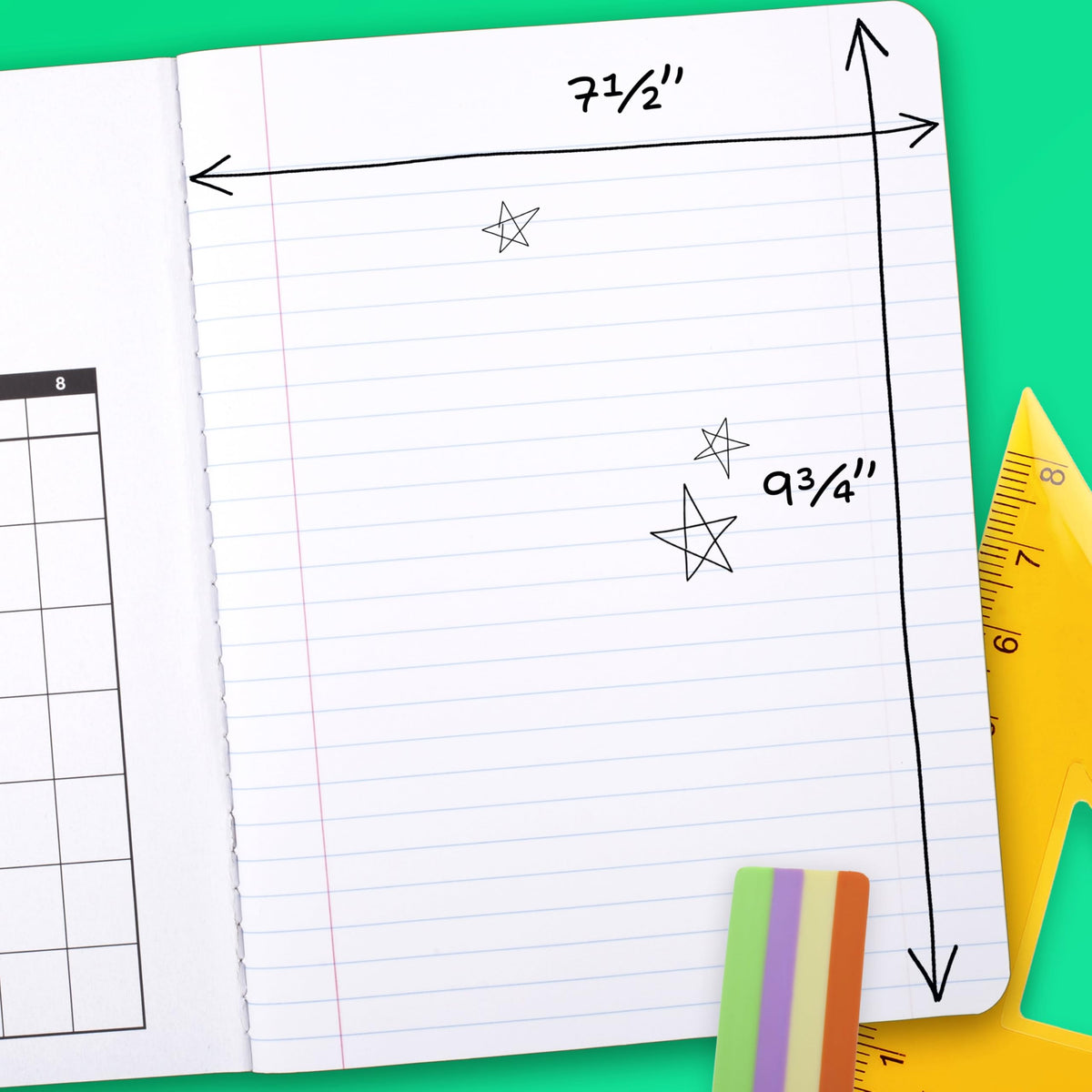 Mead Composition Notebook, College Ruled 7.5" x 9.75" Paper, 100 Sheets, Assorted Pastel Colors, 6