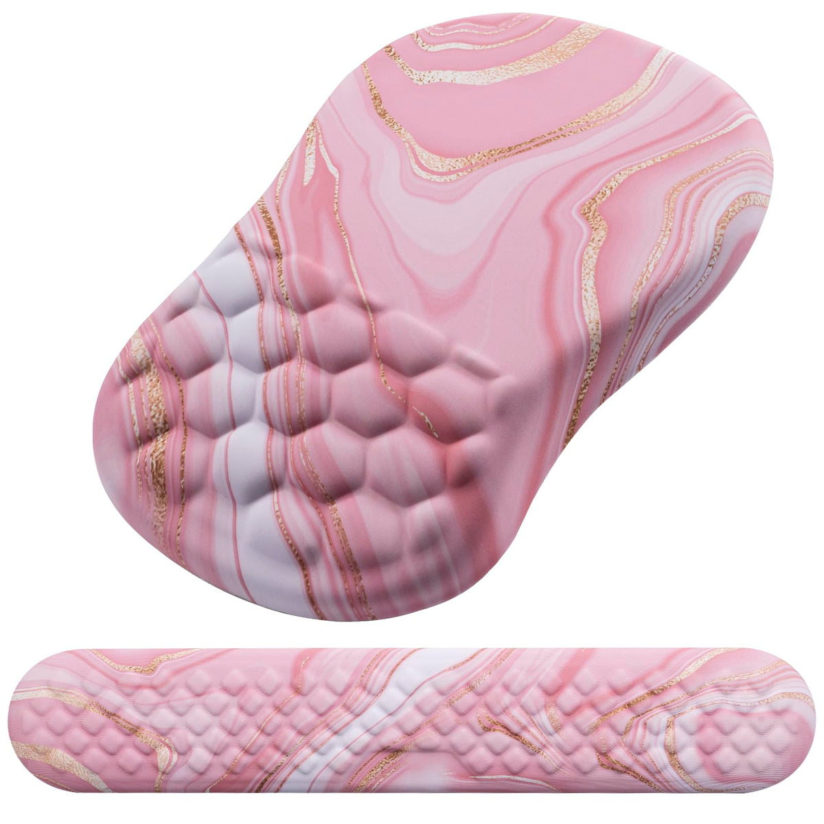 Mouse Pad Wrist Support, Laokiiy 2 in1 Keyboard Wrist Rest+ Ergonomic Mouse Pad, Non-Slip Wrist