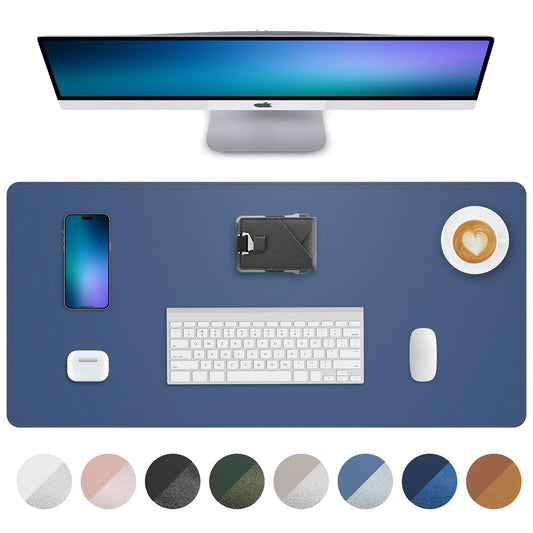 Leather Desk Pad Protector, Large Mouse Mat, Non-Slip Waterproof PU Leather Blotter, Office and