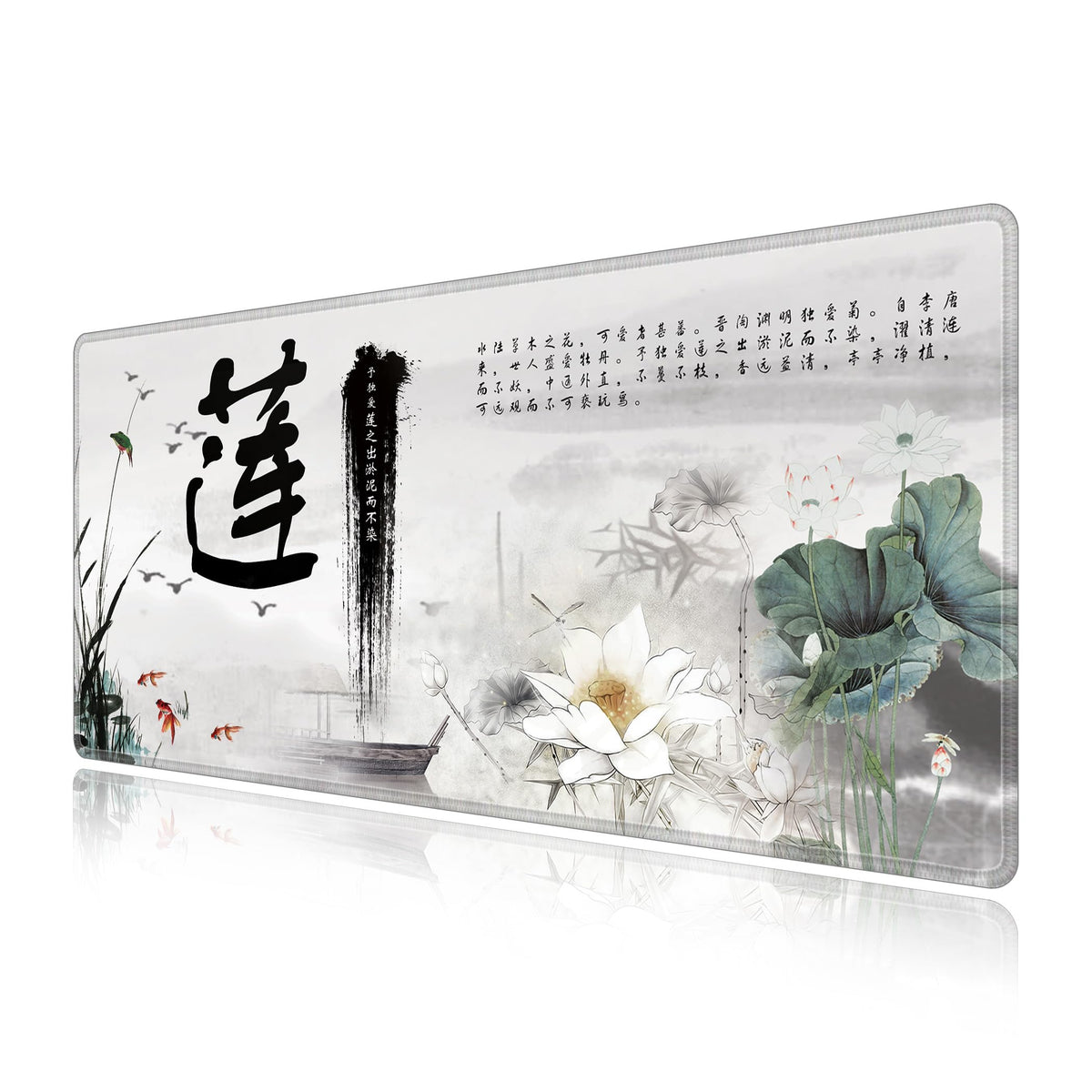 LL-COEUR XXL Landscape Gaming Mouse Pad Computer Keyboard Mat Office Desk Pad (Lotus 2, 27.5" x