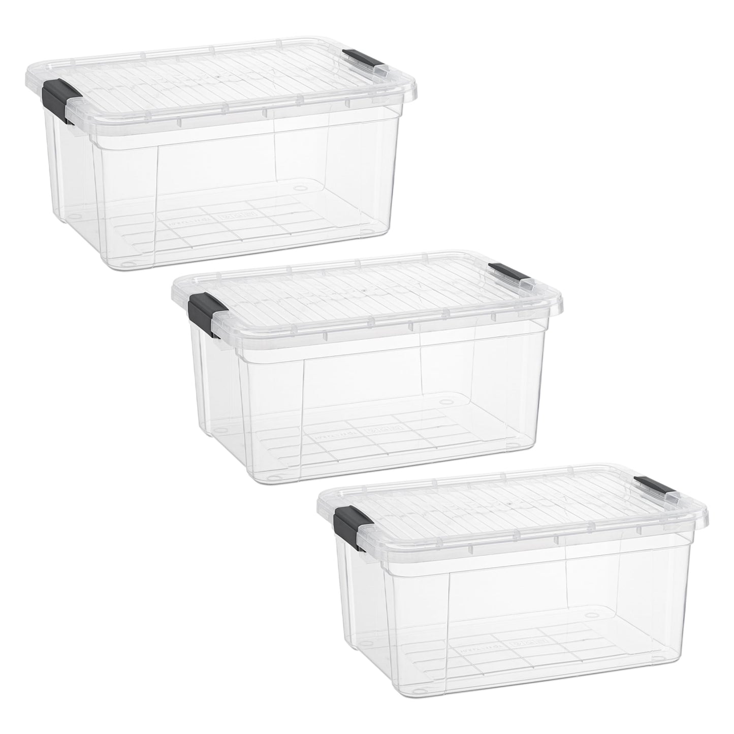 Superio 11 Quart Clear Plastic Storage Boxes with Lids, Stackable Organizer Containers, BPA-Free