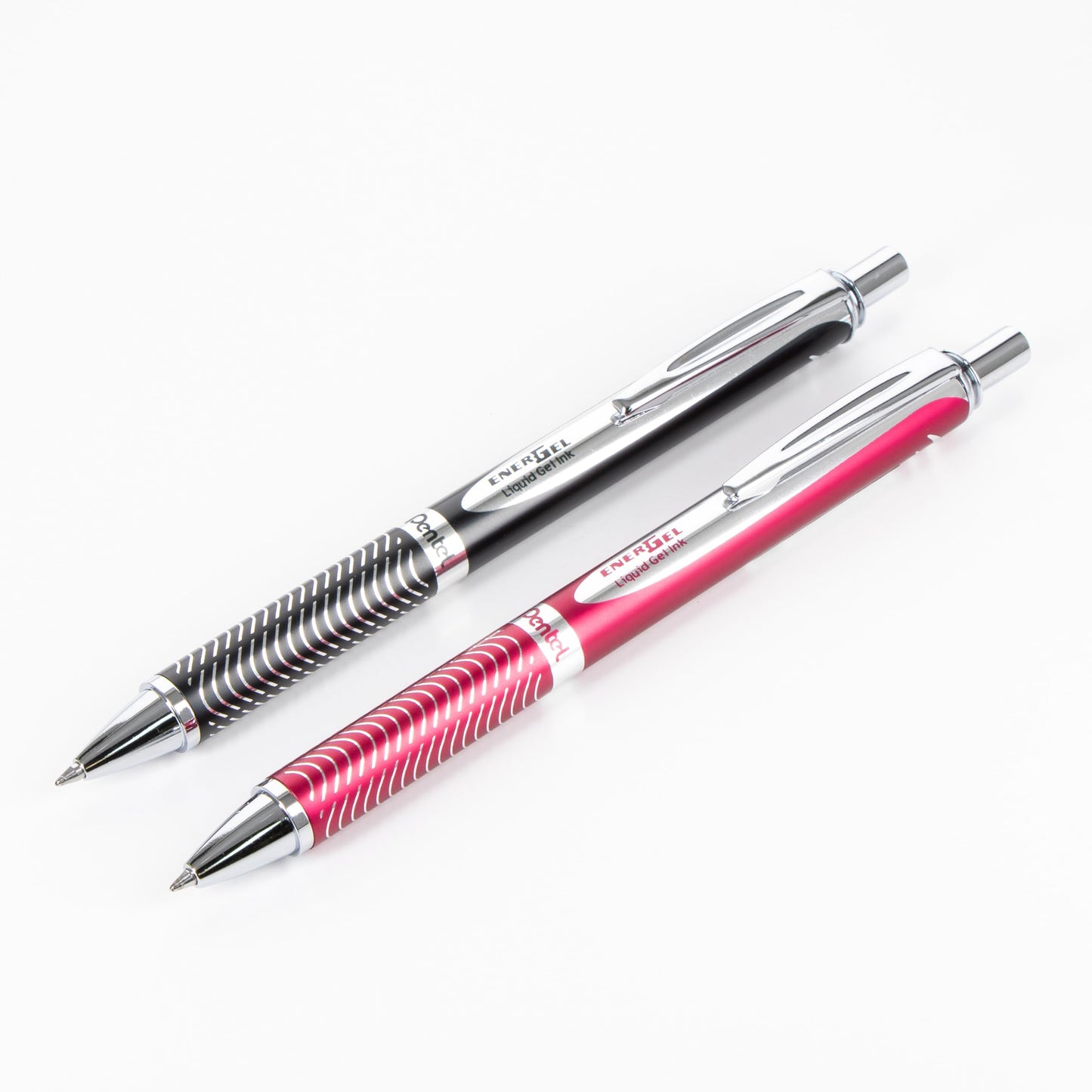 Pentel Energel Alloy Retractable Gel Ink Pen, 0.7mm, Black Ink Pen, 2 Pack