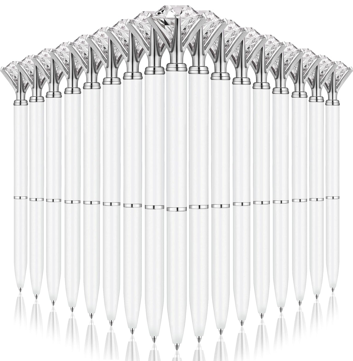 EVNEED 50pcs Big Diamond Pens,Bridal Shower Pen with Black Ink Cute Ballpoint Pen Beautiful Wedding