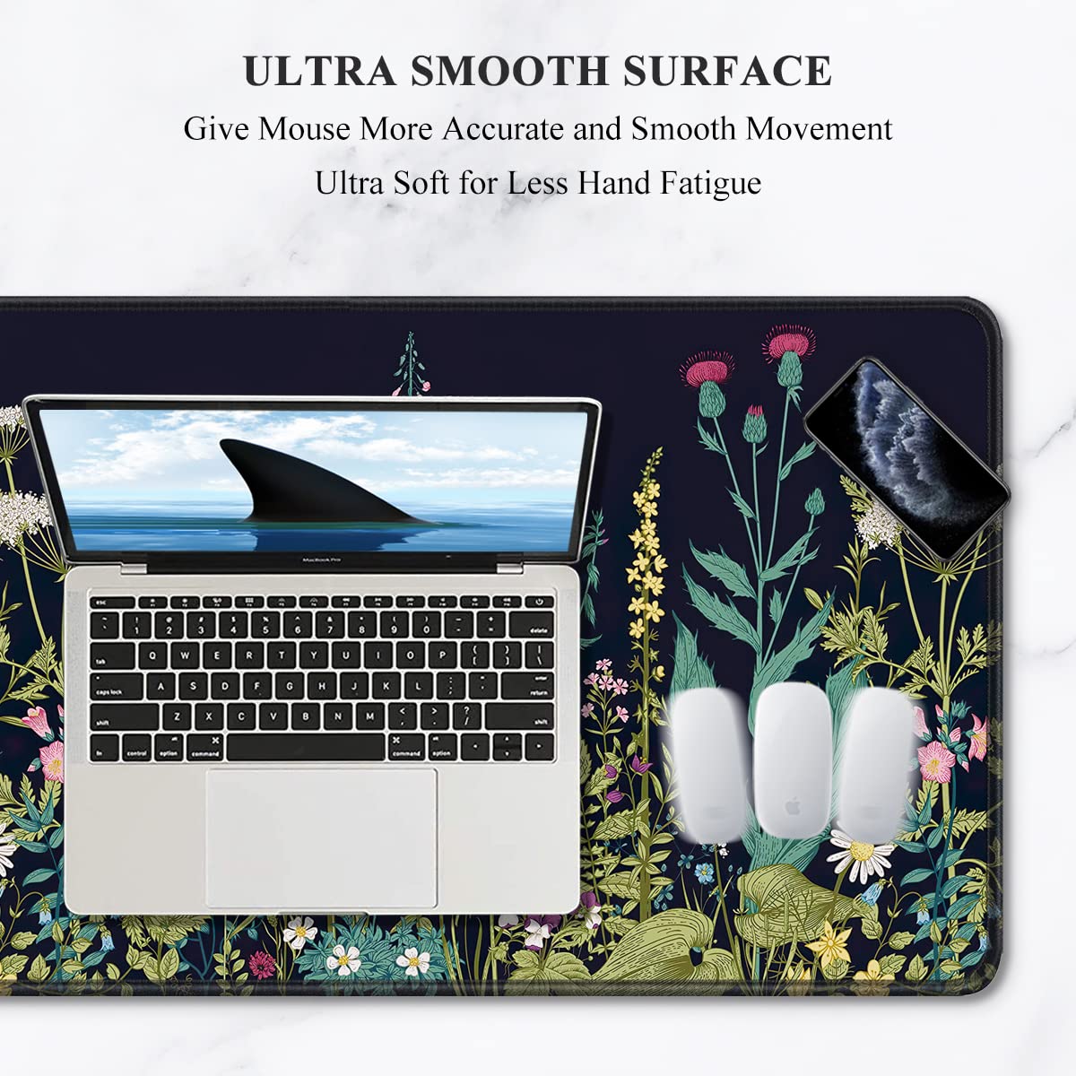 Auhoahsil Desk Pad, XXL Large Mouse Pad, Extended Gaming Mousepad, Cute Desk Mat for Women, Big
