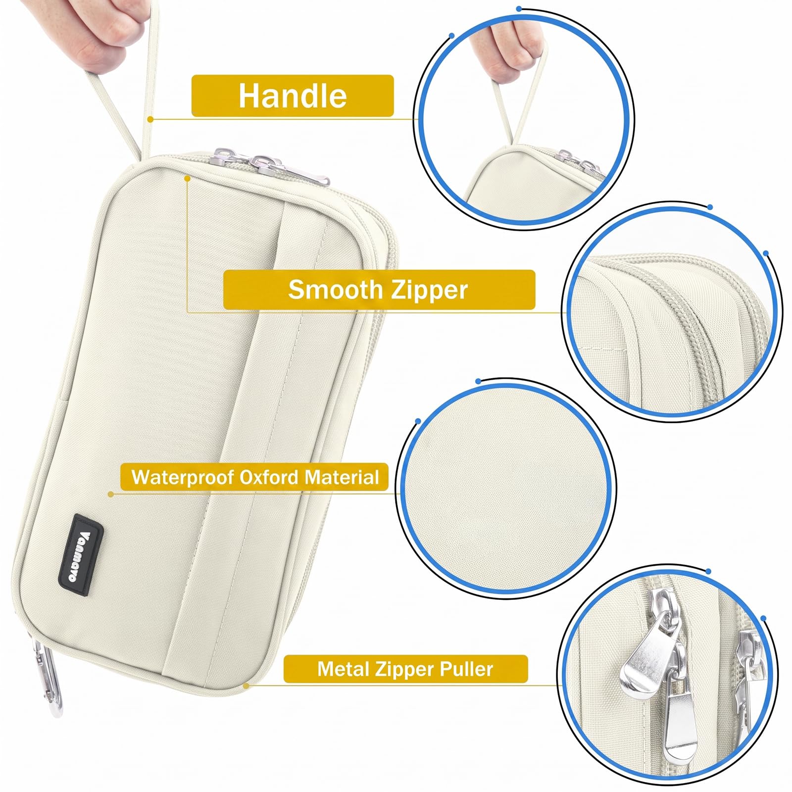 Pencil Case Big Capacity Pen Pouch Large Storage Holder Marker Pen Bag Durable 3 Compartment School