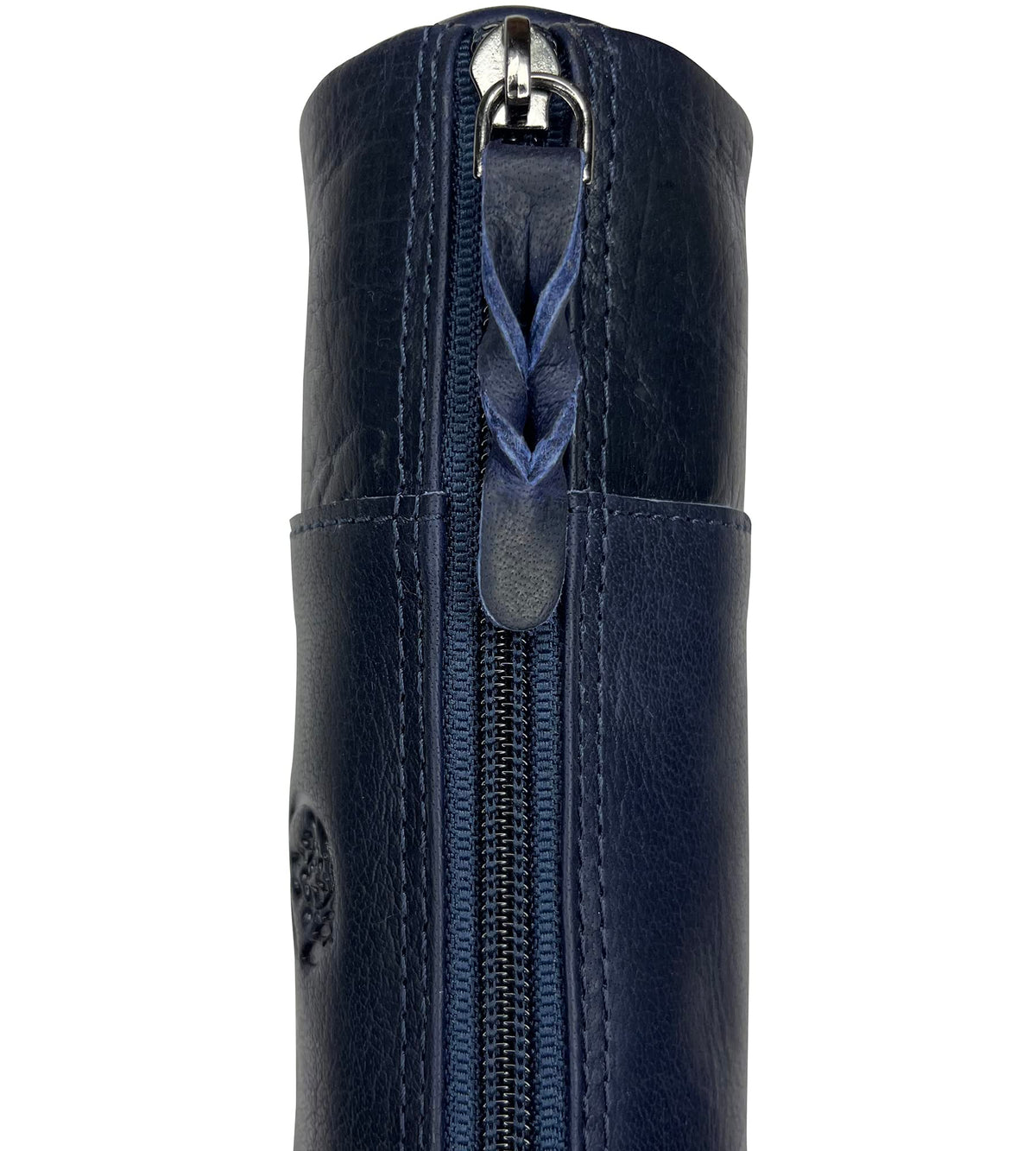 Rustic Town Leather Pencil Case - Full Grain Leather Zippered Pen Pouch - Stationery Bag Pen Holder
