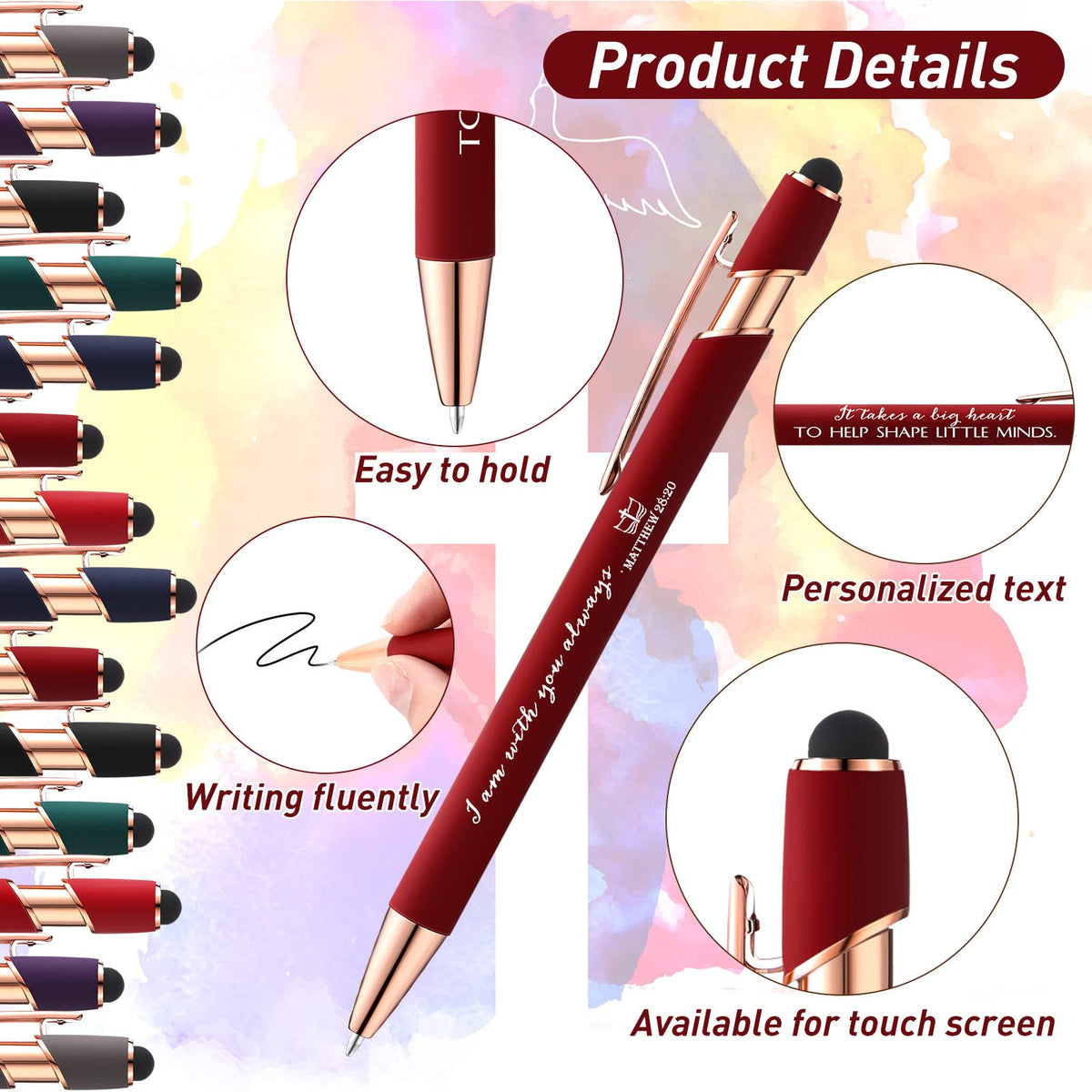Fumete 21 Pcs Christian Pens with Stylus Tip Inspirational Gift Bulk