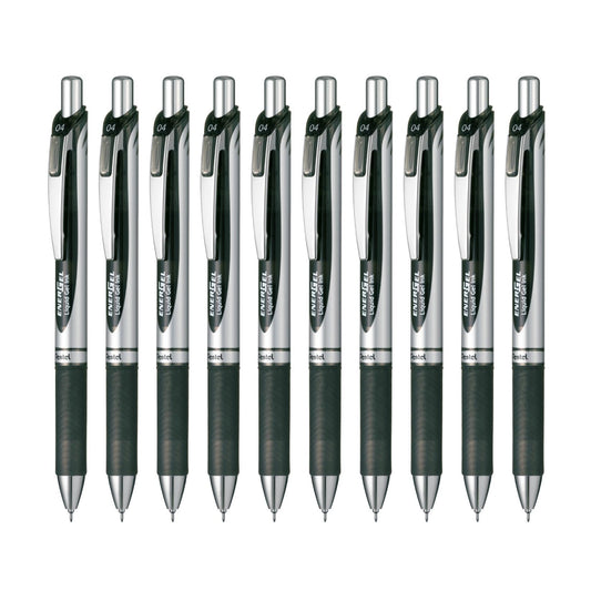 Pentel BLN74-A EnerGel Ink Ballpoint Pen, 0.4 Black, 10 Pieces
