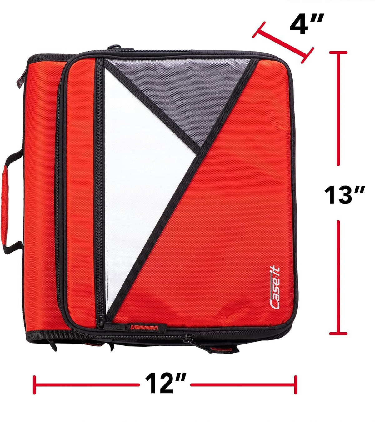 Case-it School Zipper Binder | 1.5" D-Ring | 325-Sheet | LT-207 Fire Red