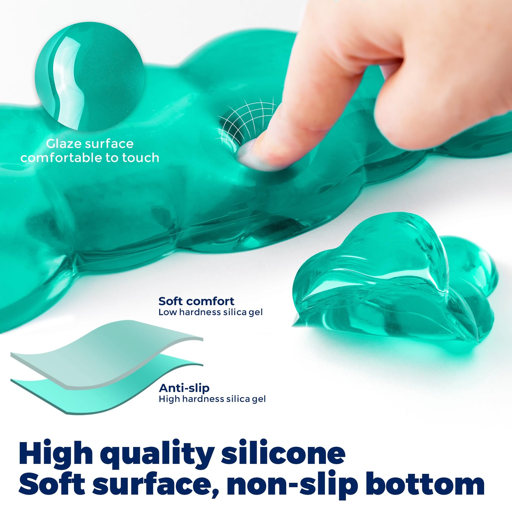 ABRONDA Gel Cloud Keyboard & Mouse Wrist Rest Set - Cloud Keyboard Wrist Rest Pad & Mouse Support