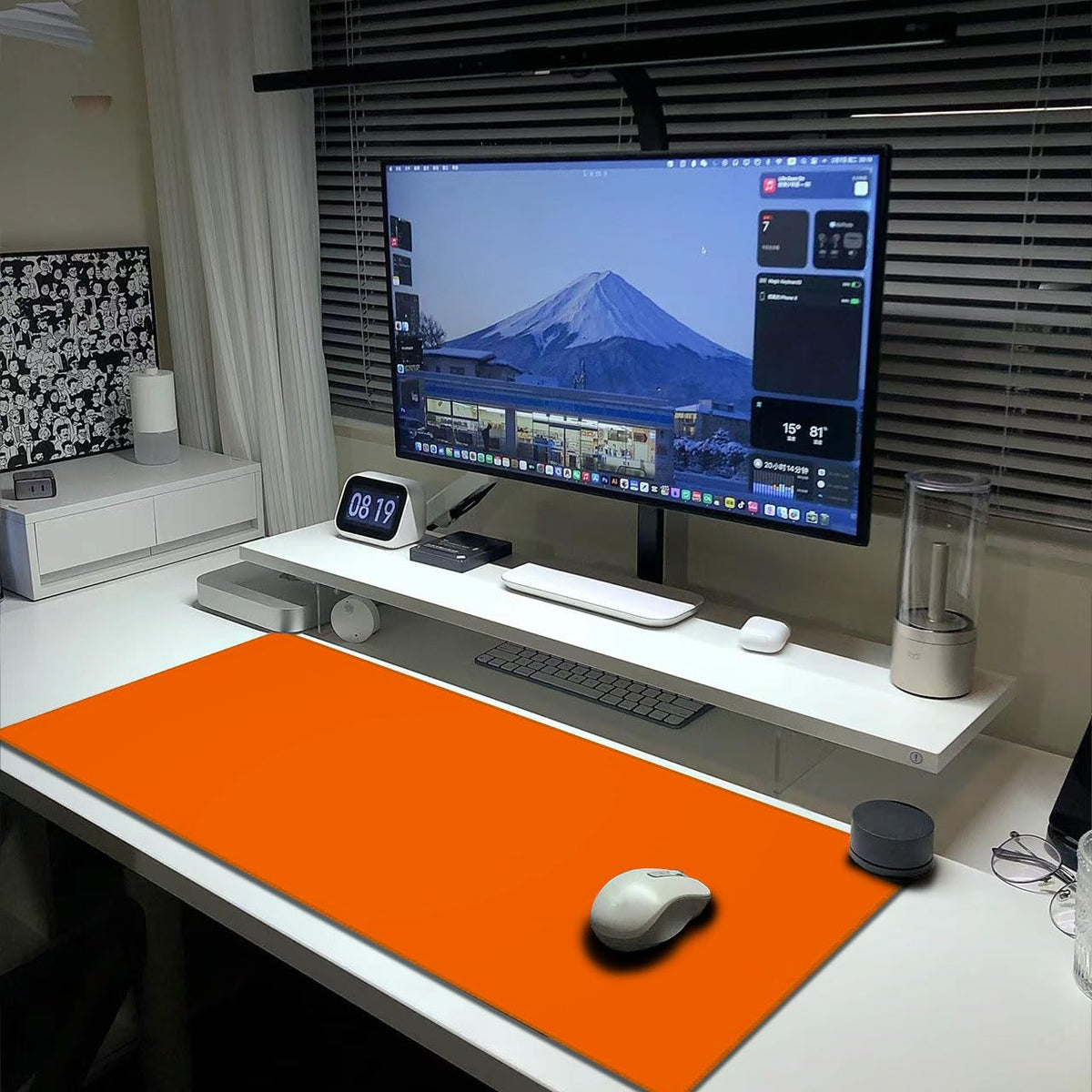 Orange Mouse Pad Extended Large Gaming Mousepad XL Big Long Oversized Desk Mat Stitched Edges 31.5