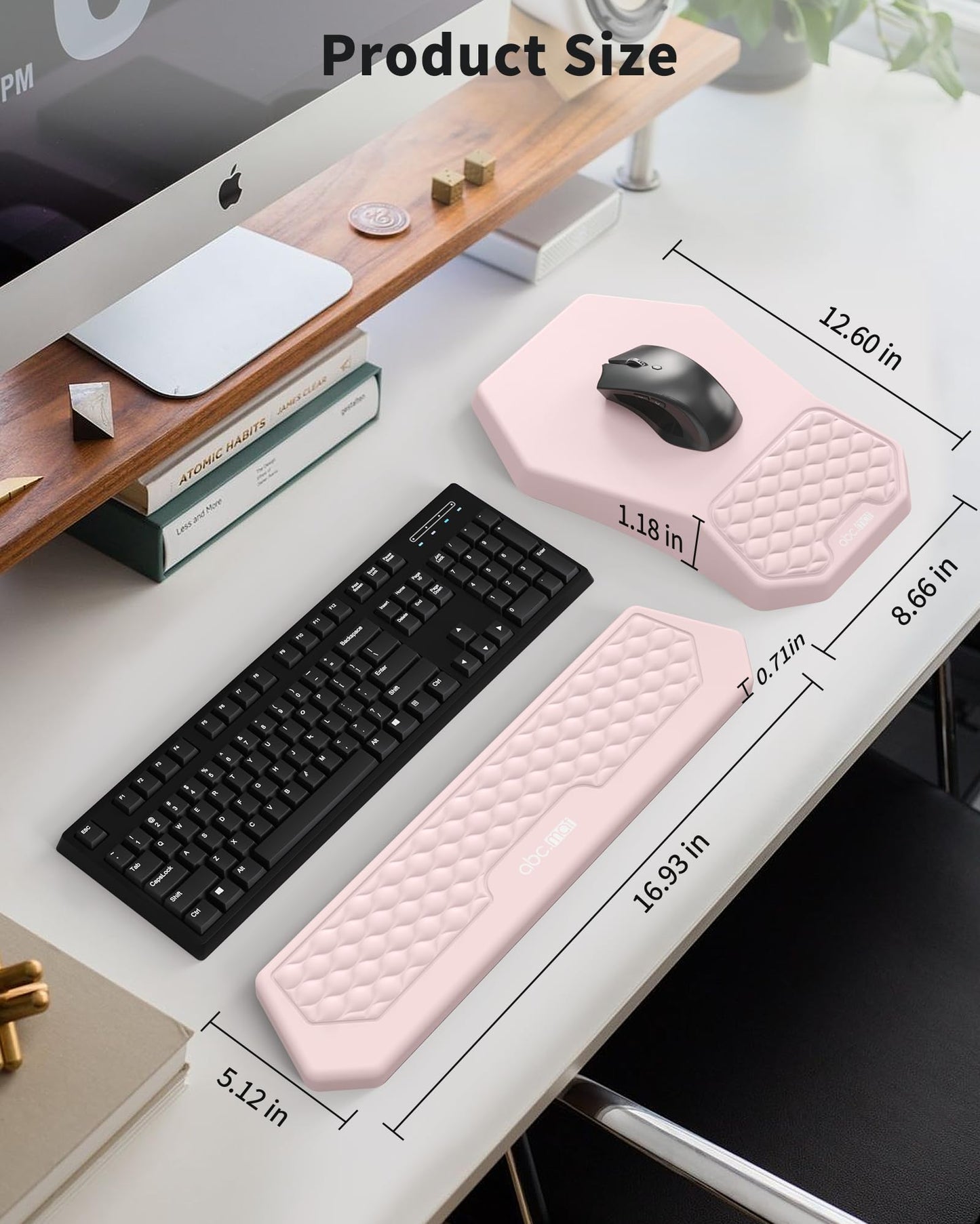 Ergonomic Mouse Pad with Wrist Rest & Keyboard Wrist Rest Support Set