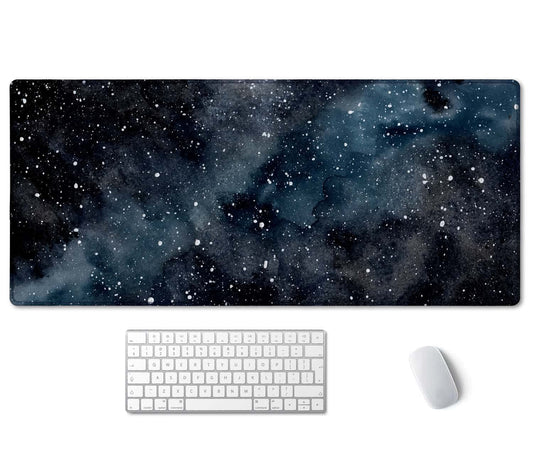 SSOIU Extended Gaming Mouse Pad (35.5x15.7 in) Dark Starry Deep Space Desk Mat, Cute Galaxy Desk Pad
