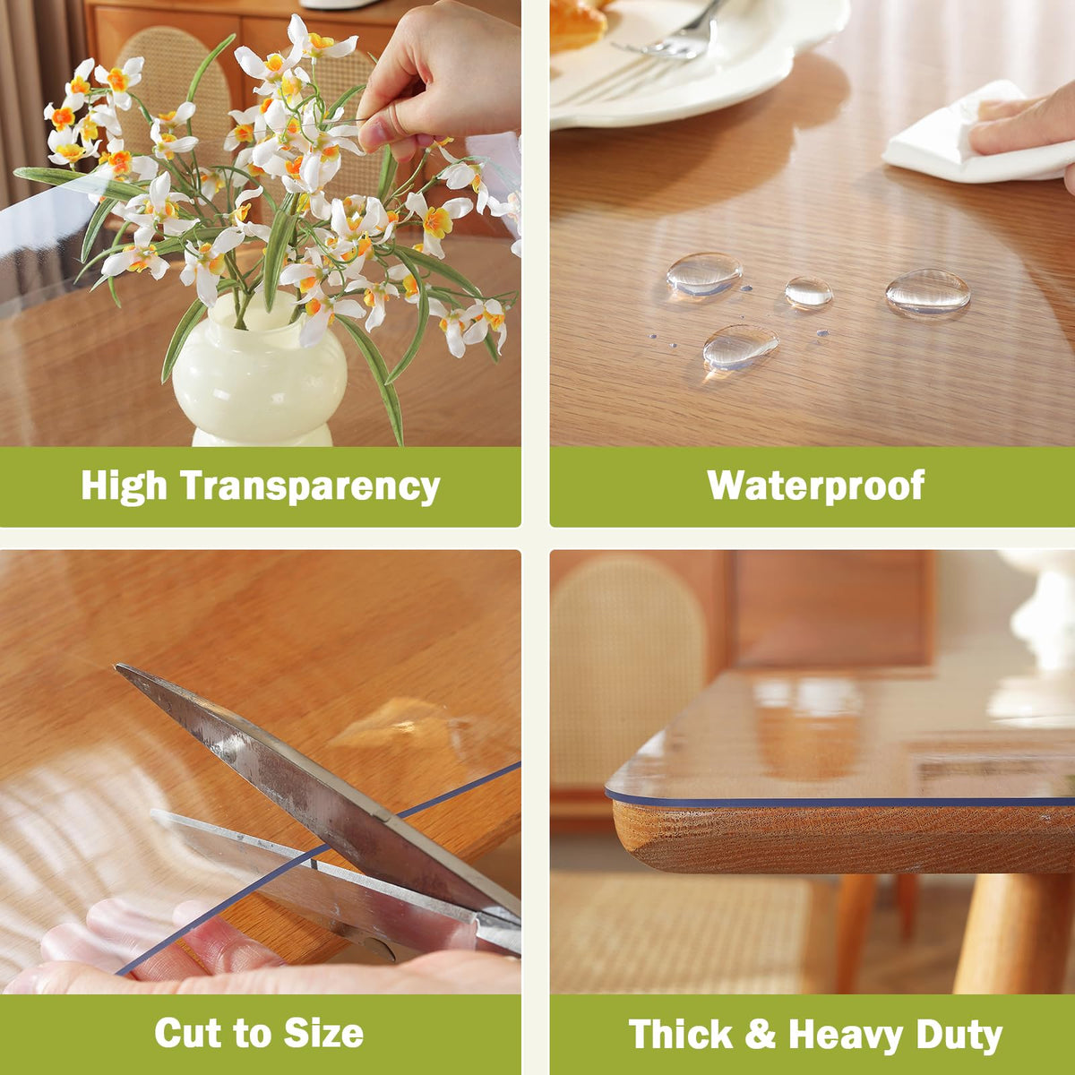 OstepDecor 28 x 52 in Clear Table Protector 1.5mm Thick Plastic Table Cover