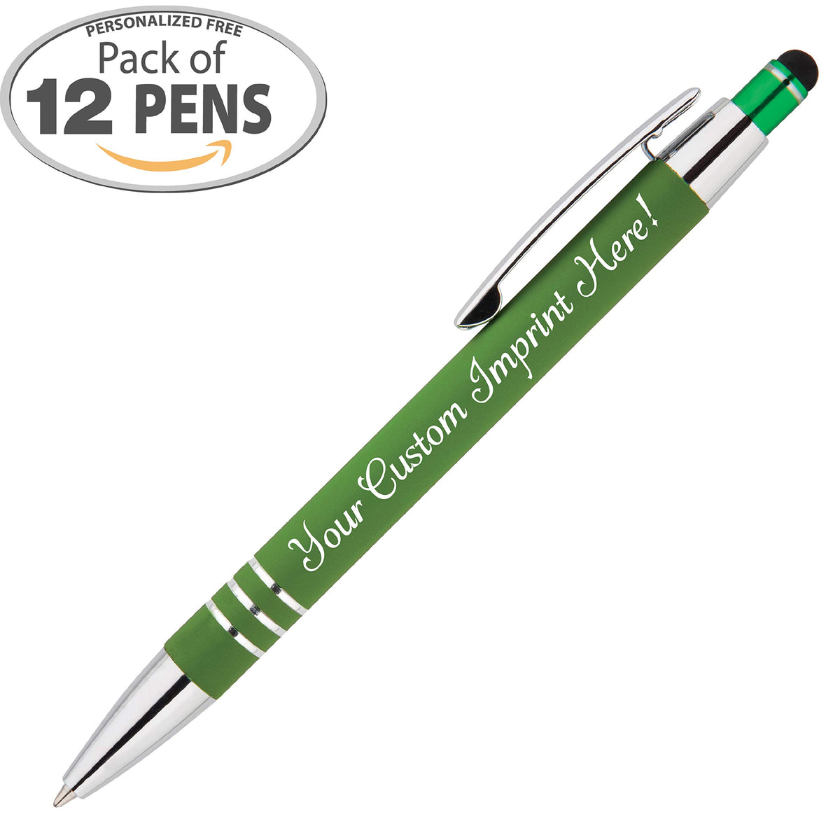 Personalized Pens - Hottie Rubberized Soft Touch Ballpoint Pen with Stylus tip is a stylish