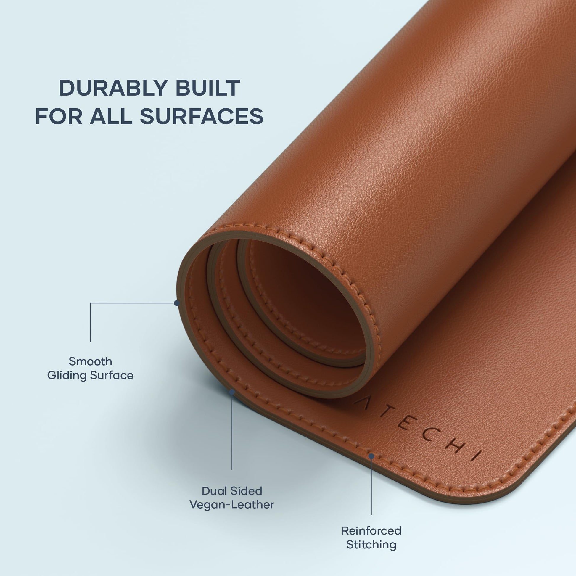 Satechi Vegan-Leather Desk Mat, Scratch and Water Resistant, Brown