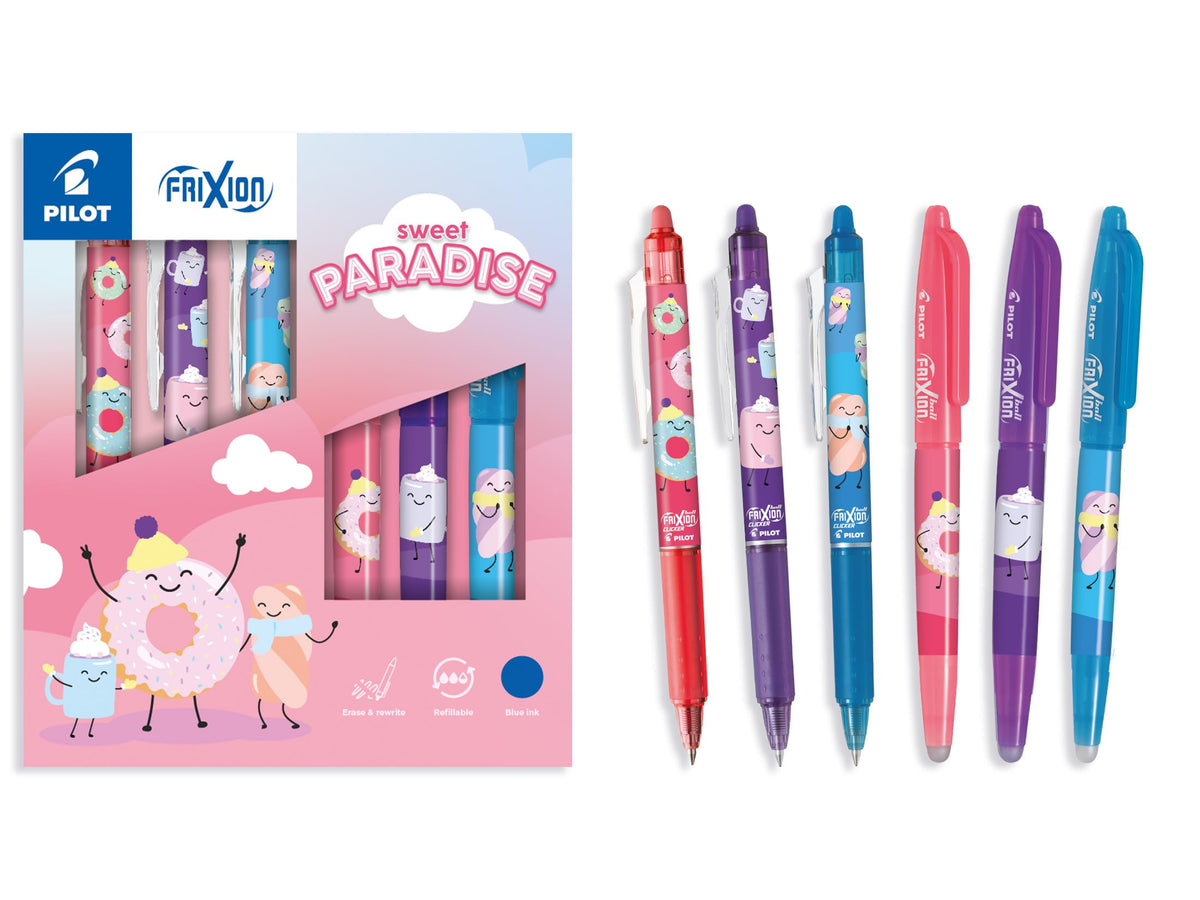 PILOT - Collector's Box 3 Frixion Ball + 3 FriXion Ball Clickers - Erasable Pens - Limited Edition