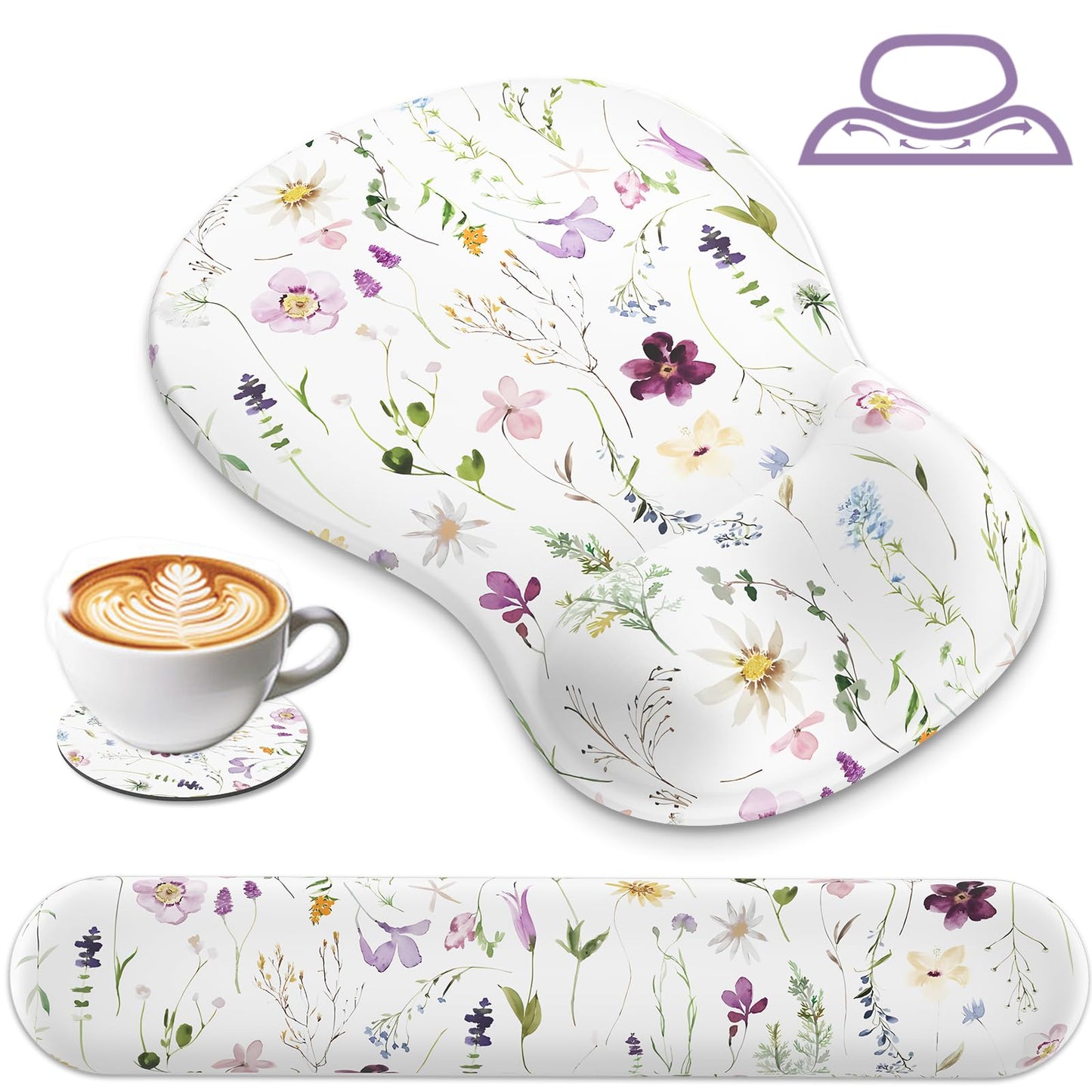 AKITErgonomic Mouse Pad with Wrist Rest for Computer Keyboard, Memory Foam