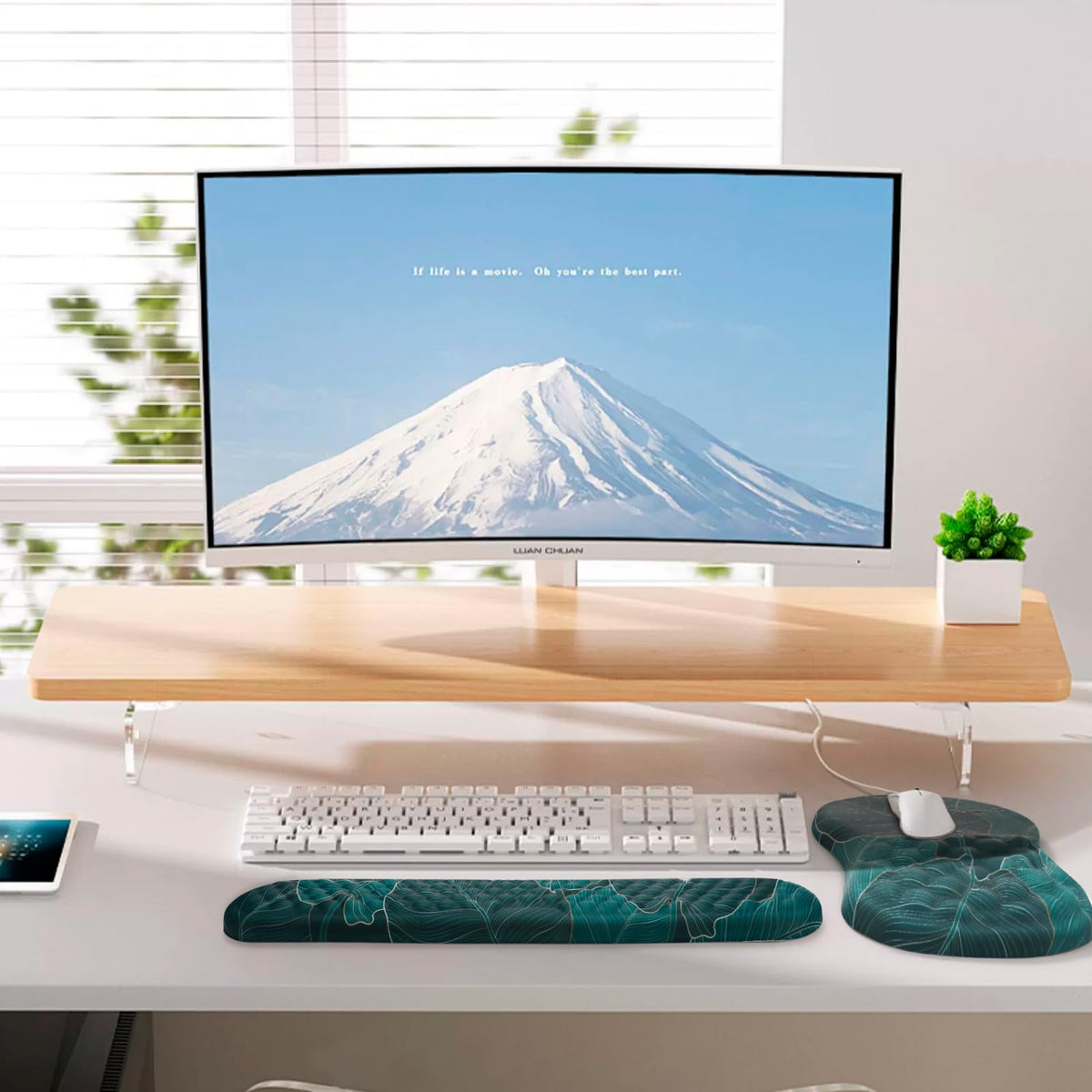 Laokiiy Ergonomic Mouse Pad with Wrist Support and Keyboard Wrist Rest Set