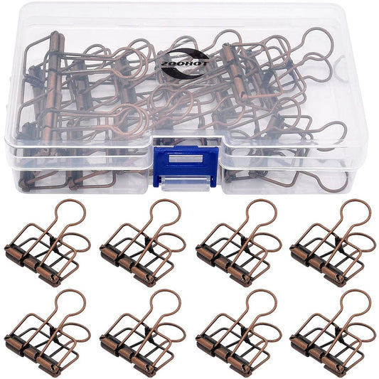 Binder Clips Paper Clamps 32mm Clips for Office School Supplies (Red Copper)