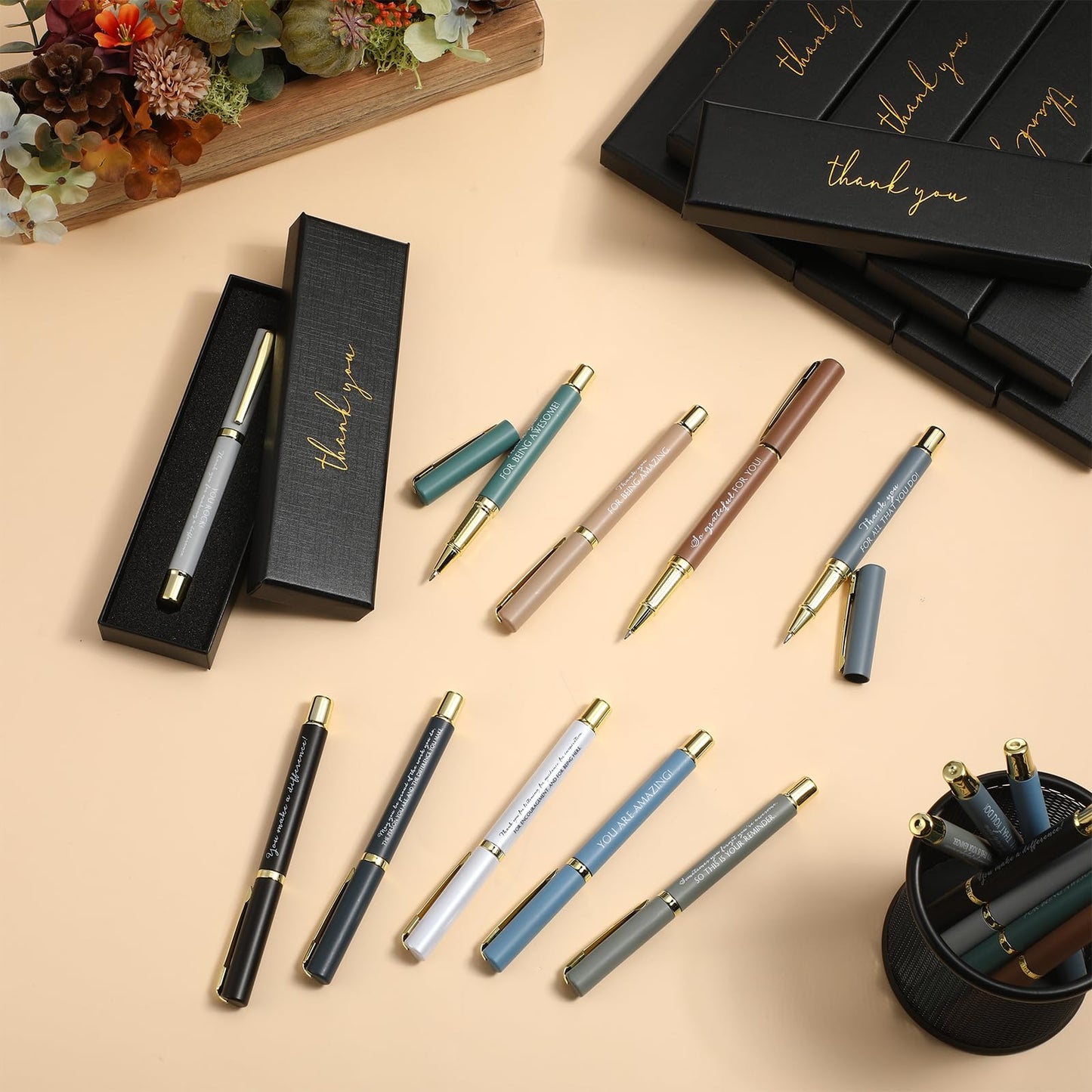 PerKoop 10 Sets Thank You Gifts, Appreciation Pens with Boxes for Men Women