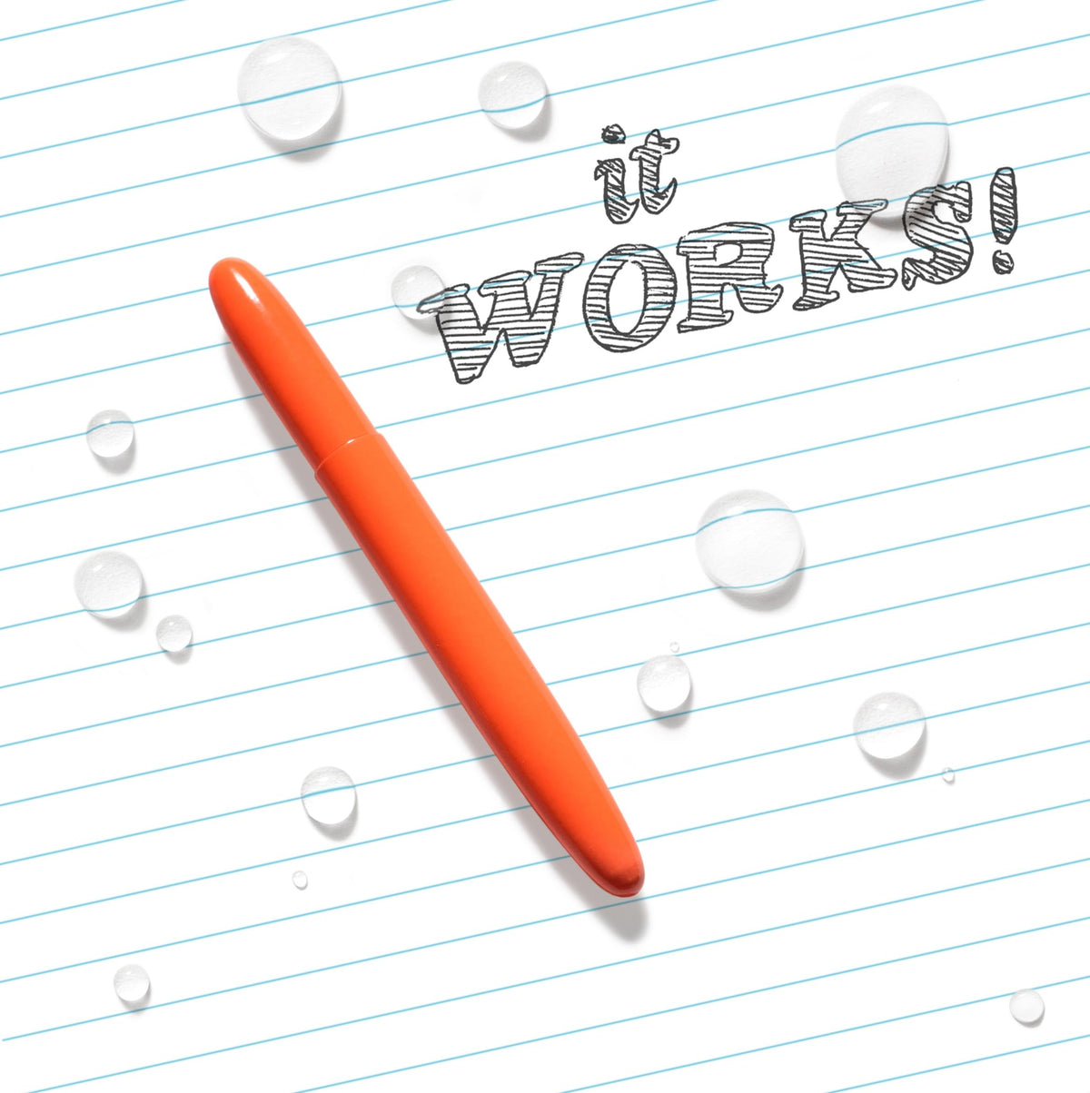 Rite In The Rain Weatherproof Blaze Orange Bullet Pen, Black Ink (No. OR96), 5.25 x 0.375 x 0.5"