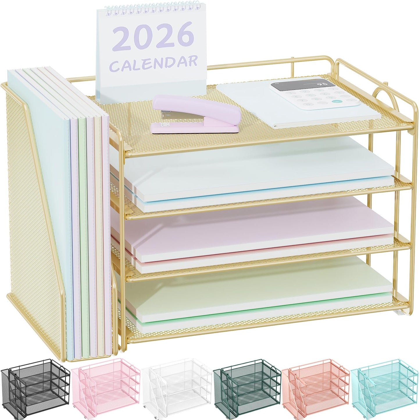 Spacrea Desk Organizers and Accessories, Paper Organizer for Desk with File organizer, Desk