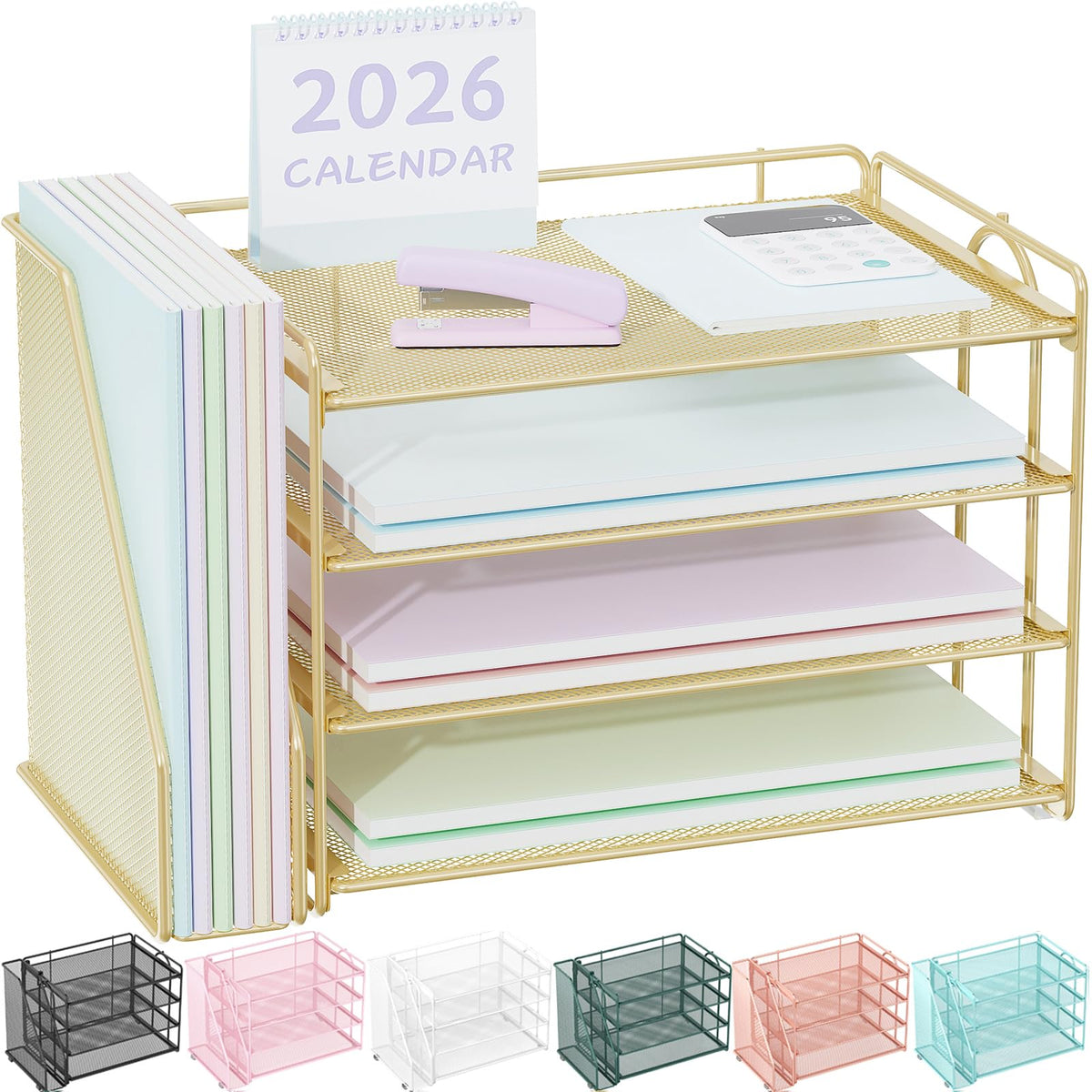 Spacrea Desk Organizers and Accessories, Paper Organizer for Desk with File organizer, Desk