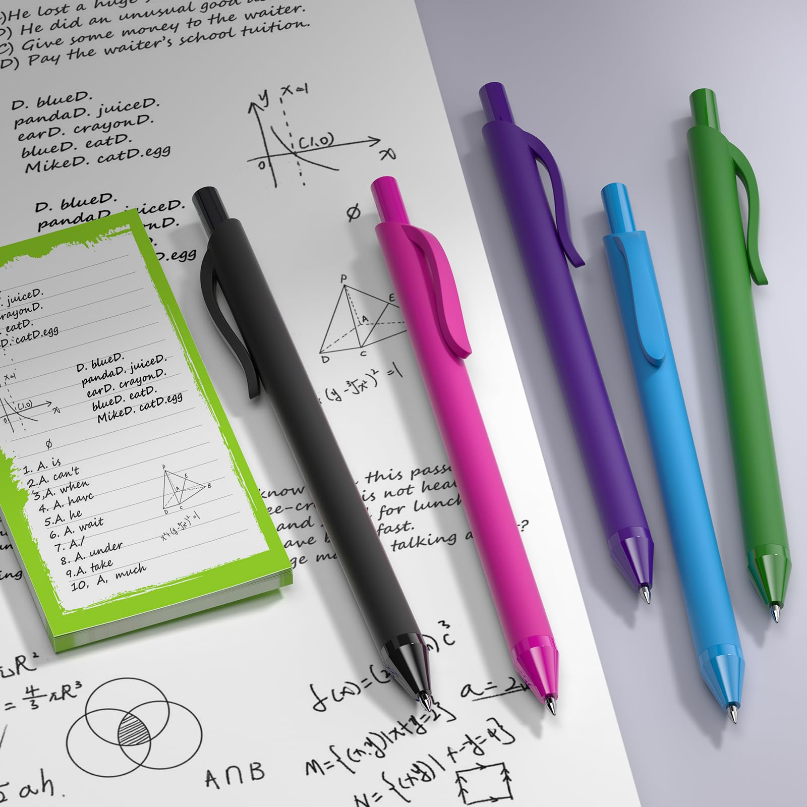 InkSlick 108 Pack Black Ink Pens Bulk Retractable Ballpoint Pens 1.0mm