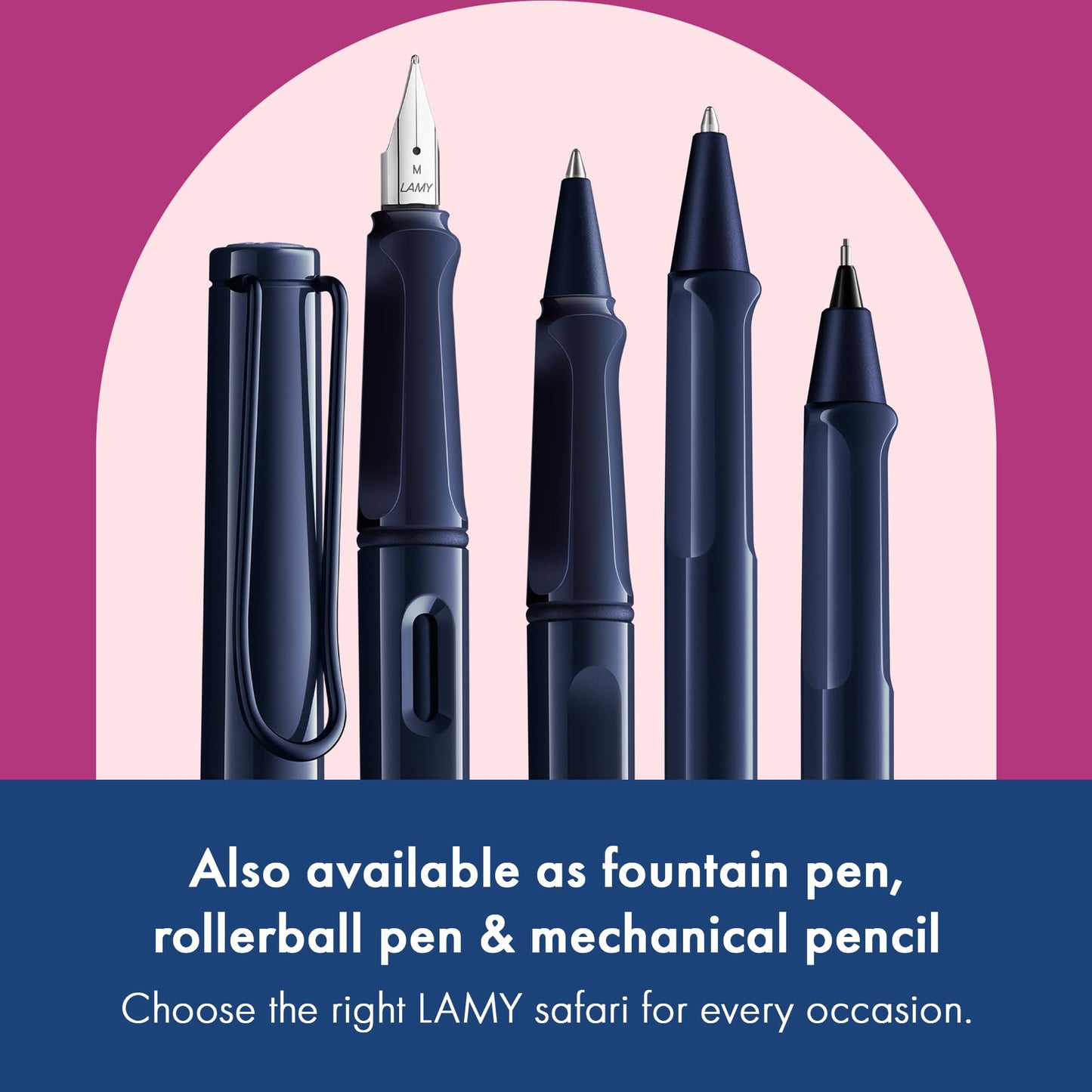 Lamy safari dark dusk - Ballpoint Pen with ergonomic grip & line width M - for pleasant long