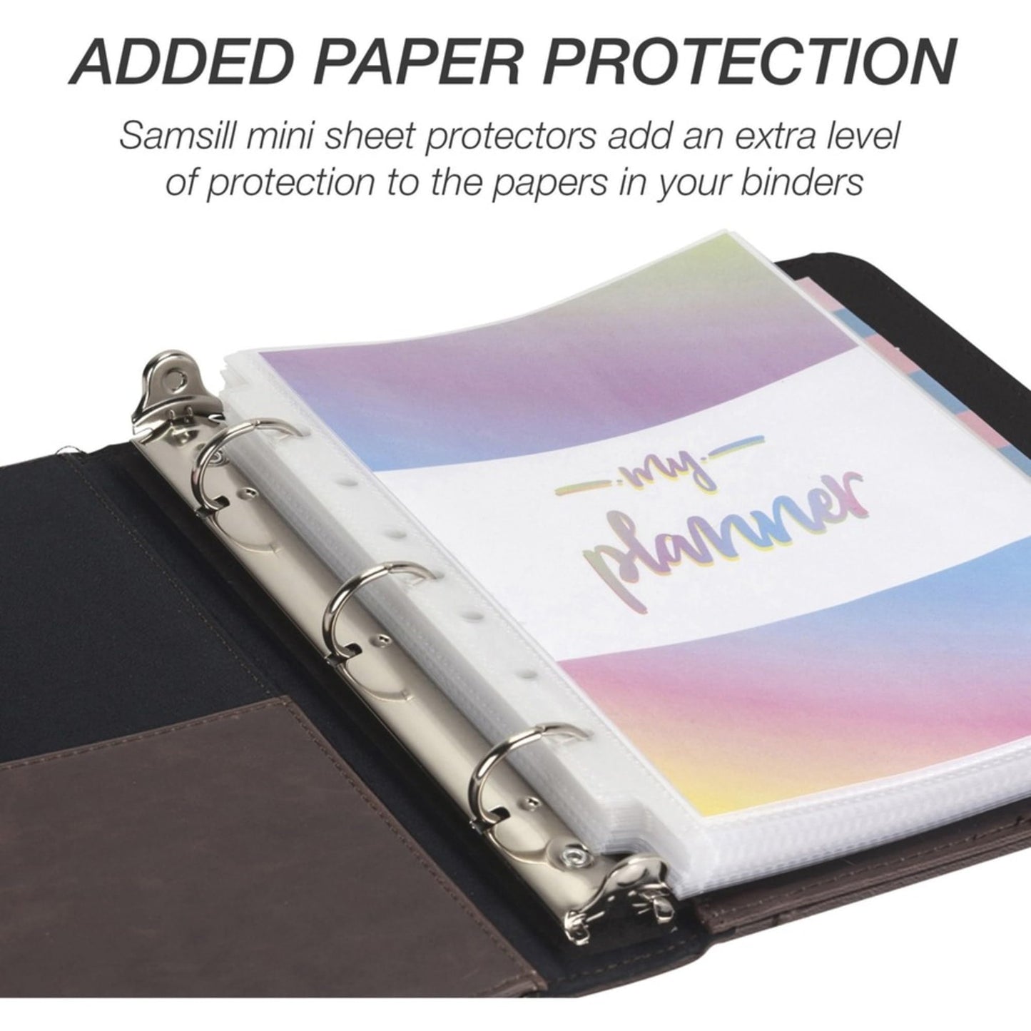 Samsill Vintage Leather Mini 3 Ring Binder 1 Inch Round Ring (Holds 200 Sheets), 5.5 x 8.5 Inch
