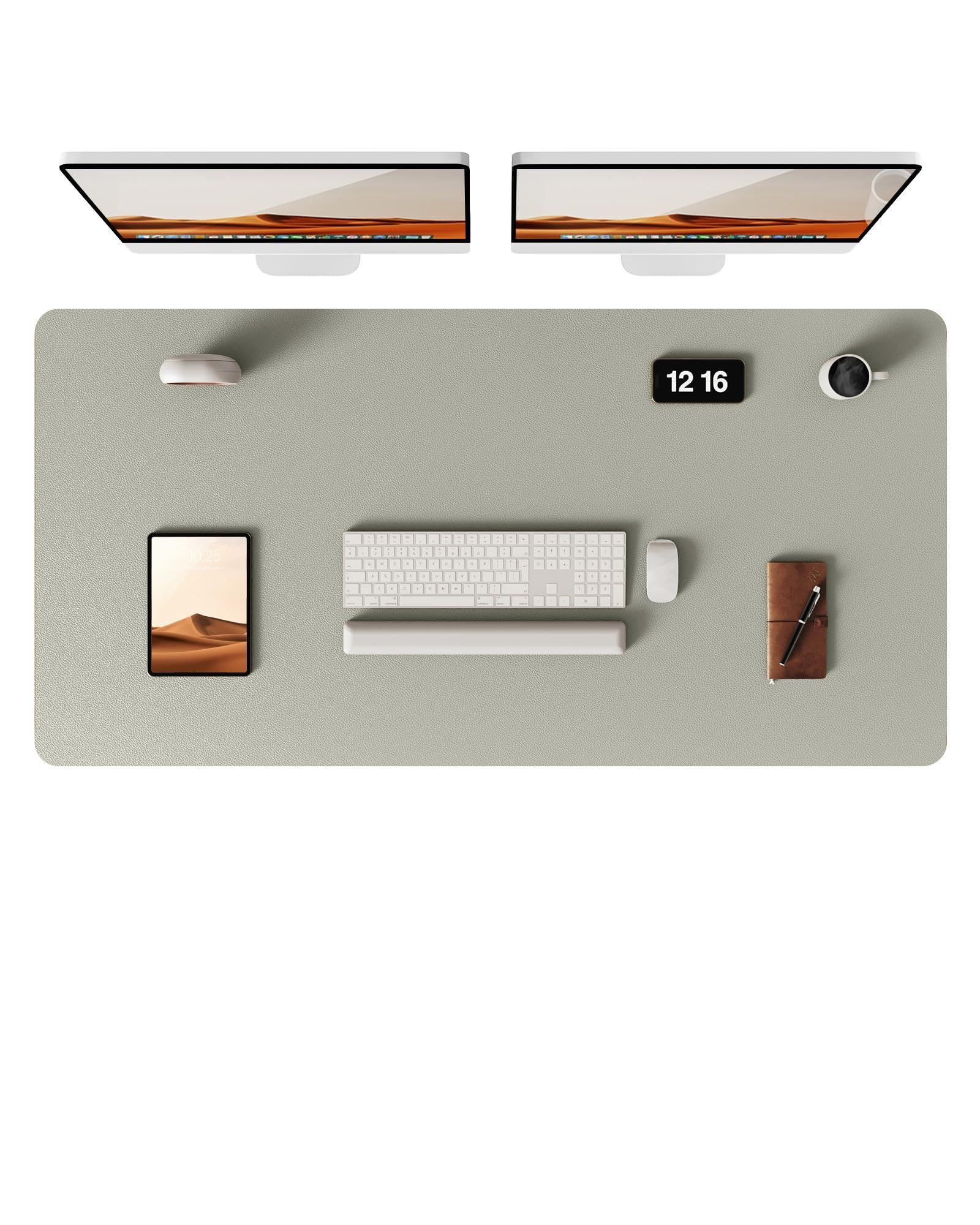 YSAGi Leather Desk Pad Protector, Office Desk Mat, Large Mouse Pad, Non-Slip PU Leather Desk