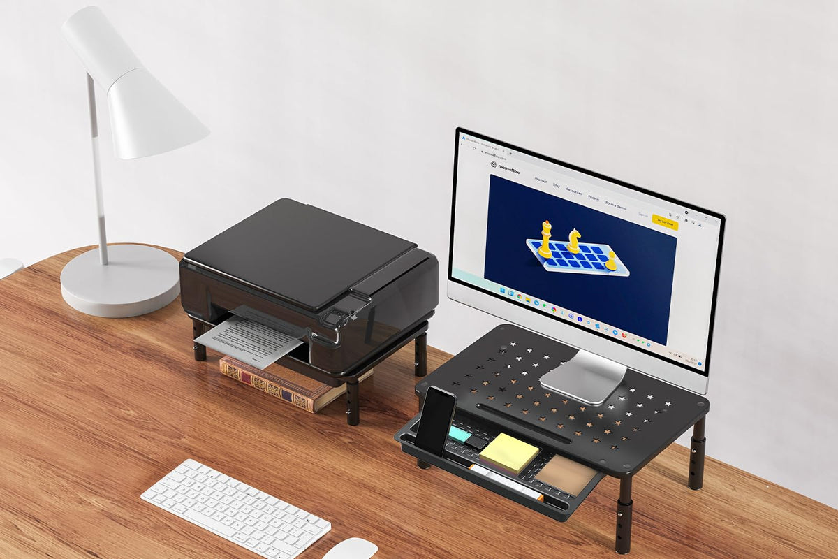Zimilar 2 Pack Monitor Stand Riser with Drawer, 3 Height Adjustable